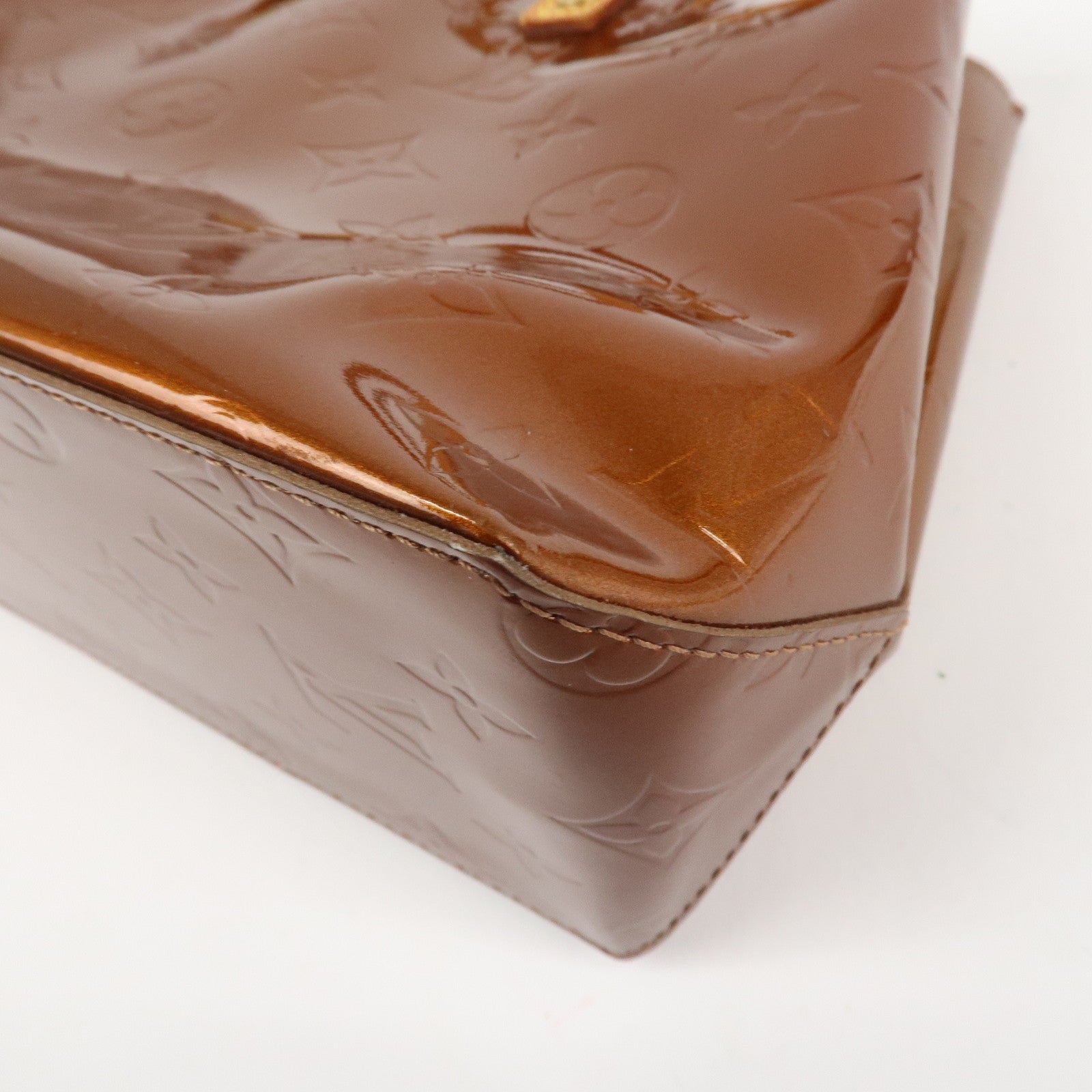 Louis Vuitton Monogram Vernis Lead PM Hand Bag Bronze M91146
