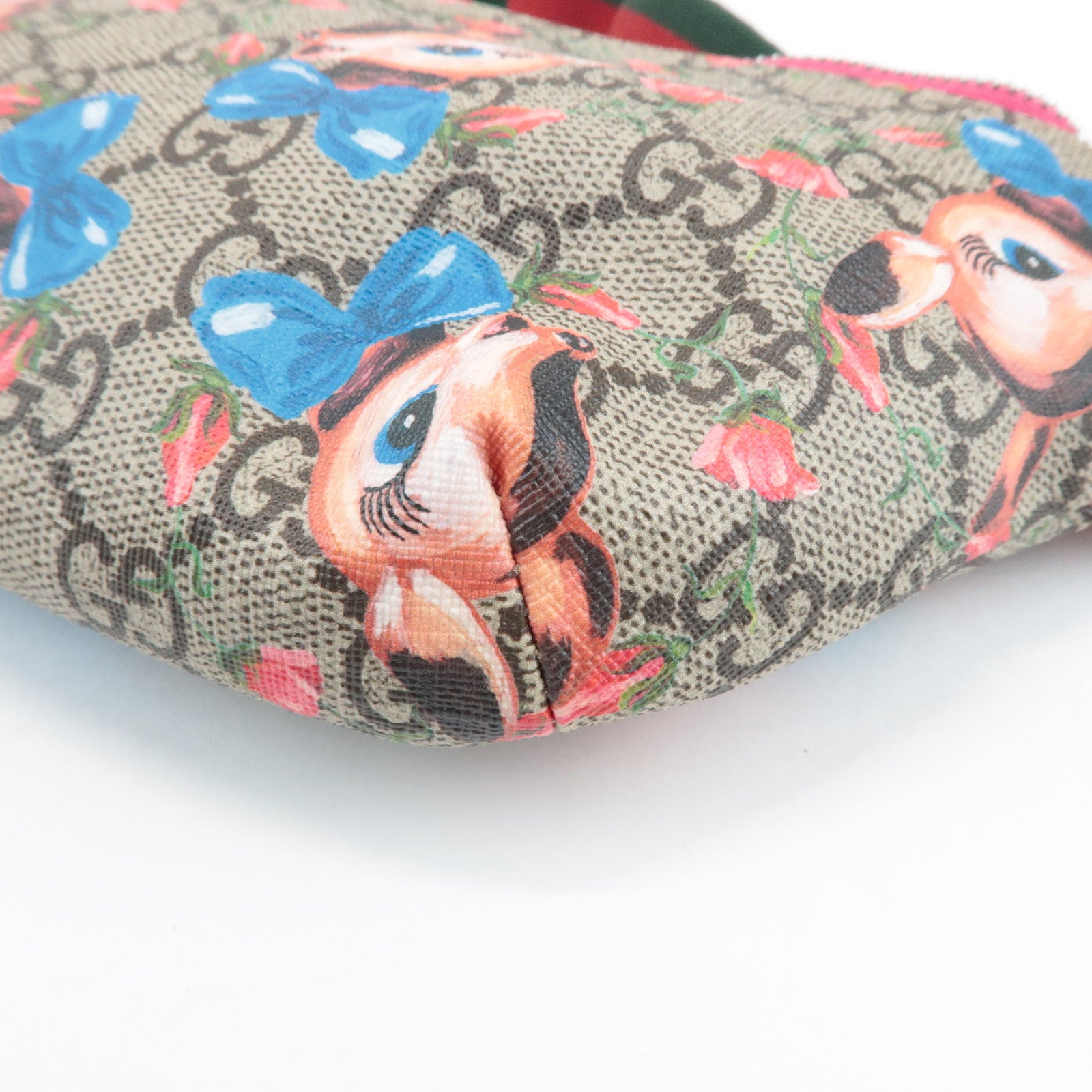GUCCI GG Supreme Childrens Bambi Floral Waist Bag Beige Pink 502095 Used