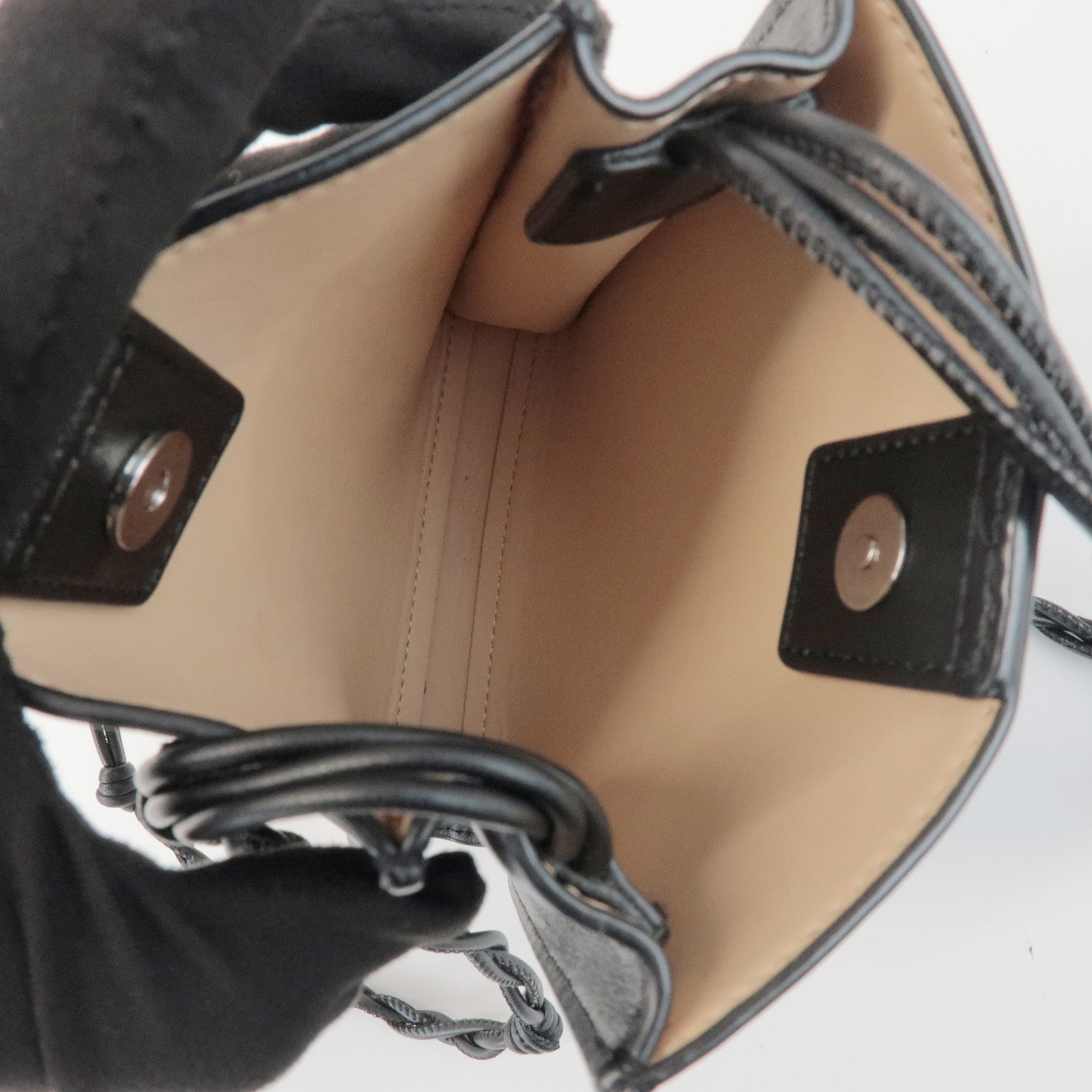 JIL SANDER Tangle Leather Shoulder Bag Crossbody Bag Black