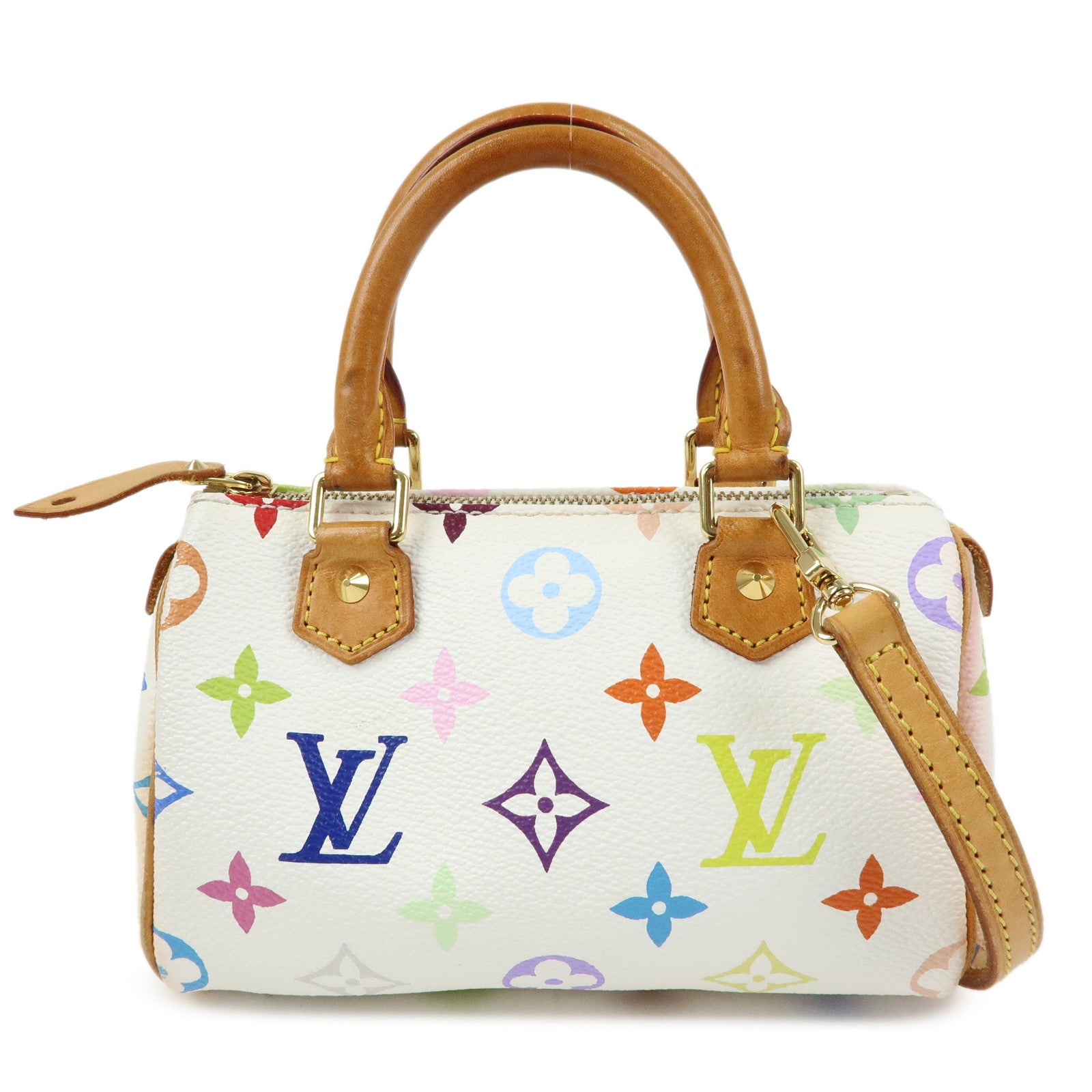 Louis Vuitton Monogram Multicolor Mini Speedy Hand Bag Blanc M92645