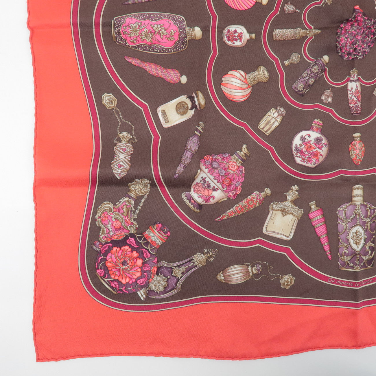 HERMES Carre 70 Silk 100% Set of 2 Scarves Red Pink