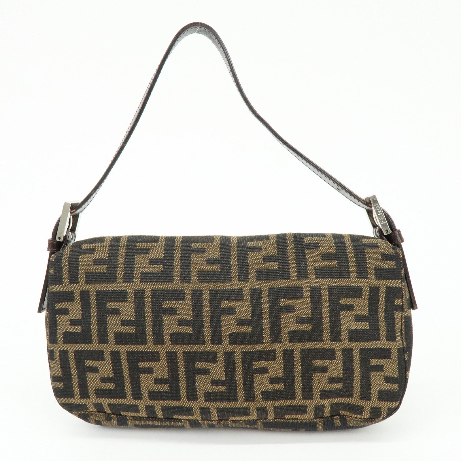 FENDI Mamma Baguette Jacquard Canvas Leather Hand Bag 17132642