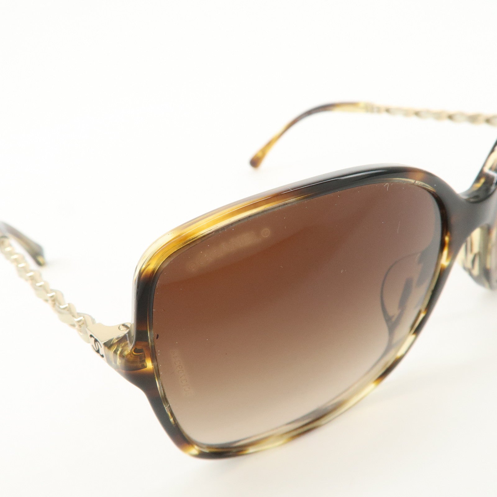 CHANEL COCO Mark Metal Plastic Sunglasses c.1498/S5 57□17 Brown
