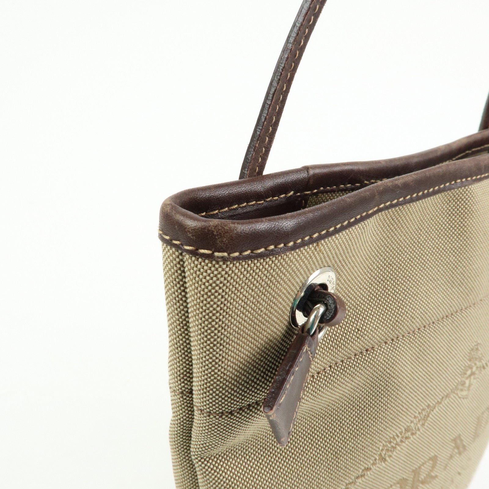 PRADA Logo Jacquard Leather Shoulder Crossbody Bag Brown BT0551