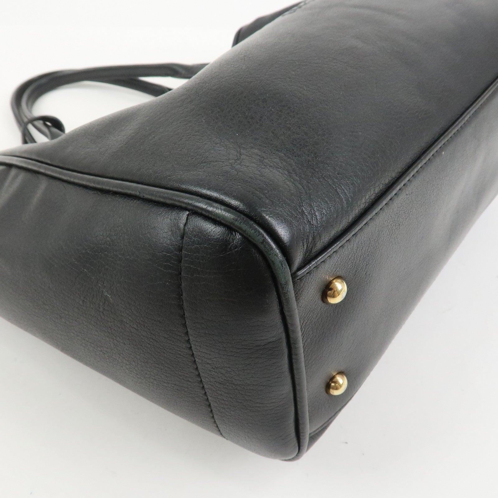 LOEWE Heritage Calf Leather Tote Bag Hand Bag Black