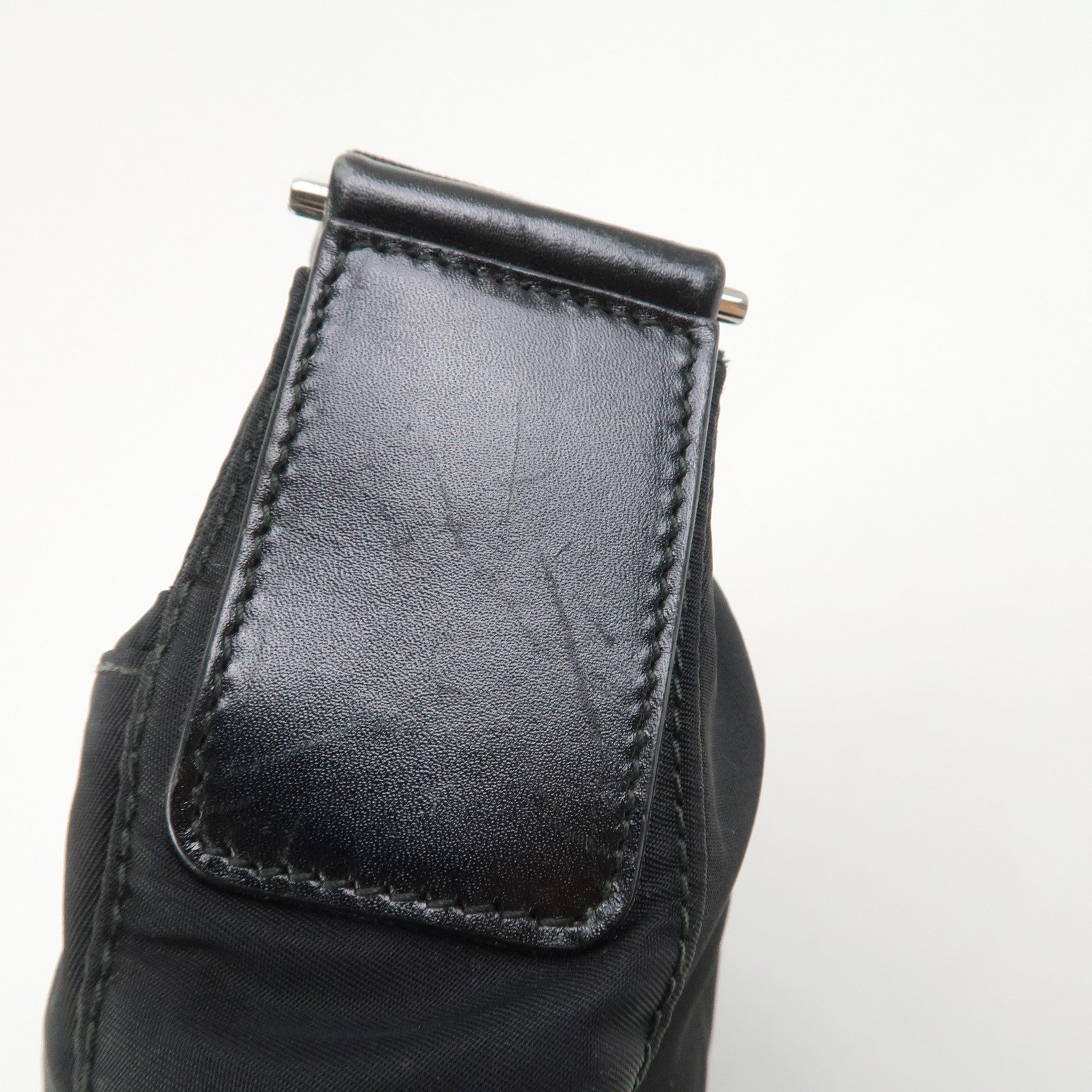 PRADA Triangle Logo Nylon Shoulder Bag Crossbody Bag Black 1BC421
