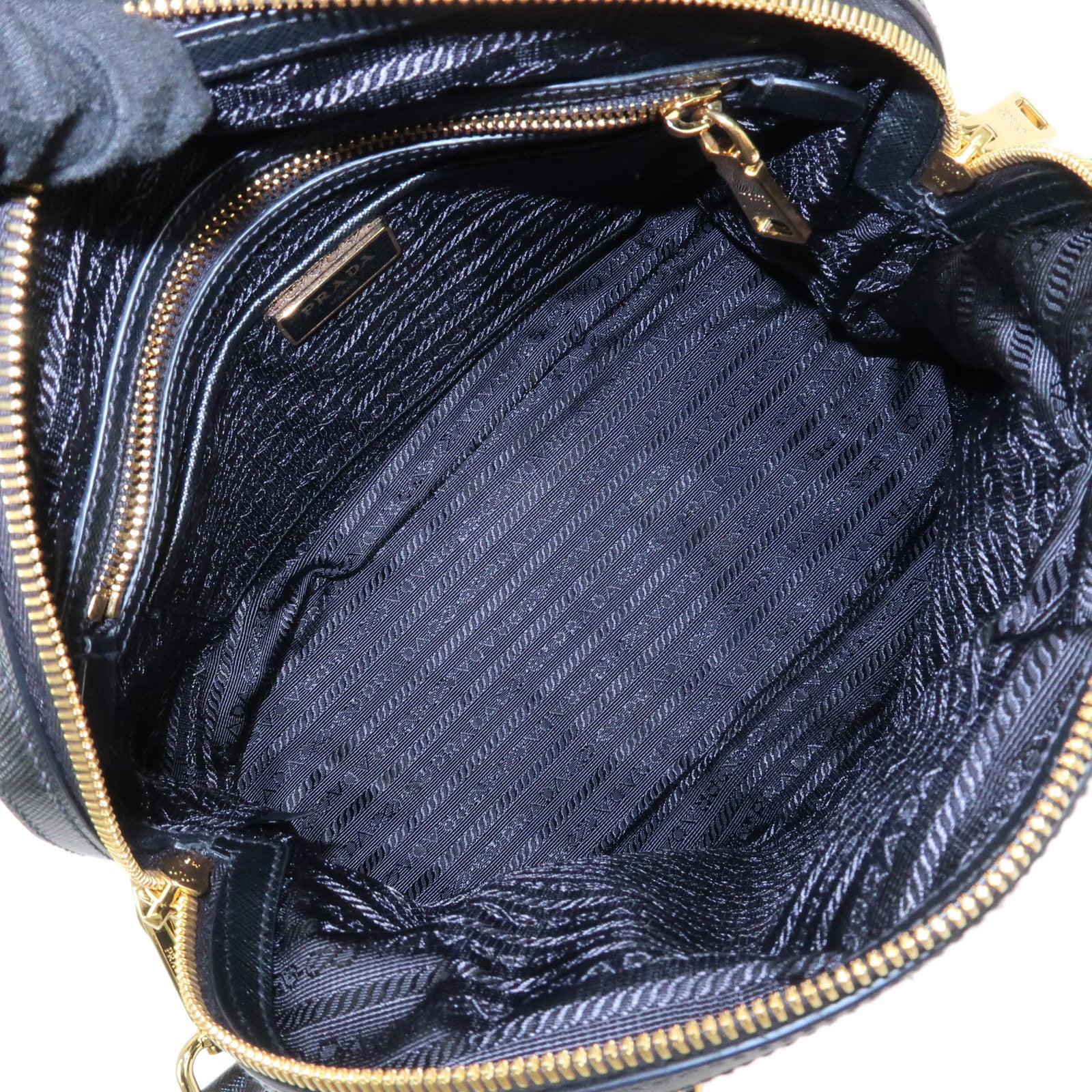 PRADA Tessuto Nylon Saffiano Leather 2Way Hand Shoulder Bag 1BB013