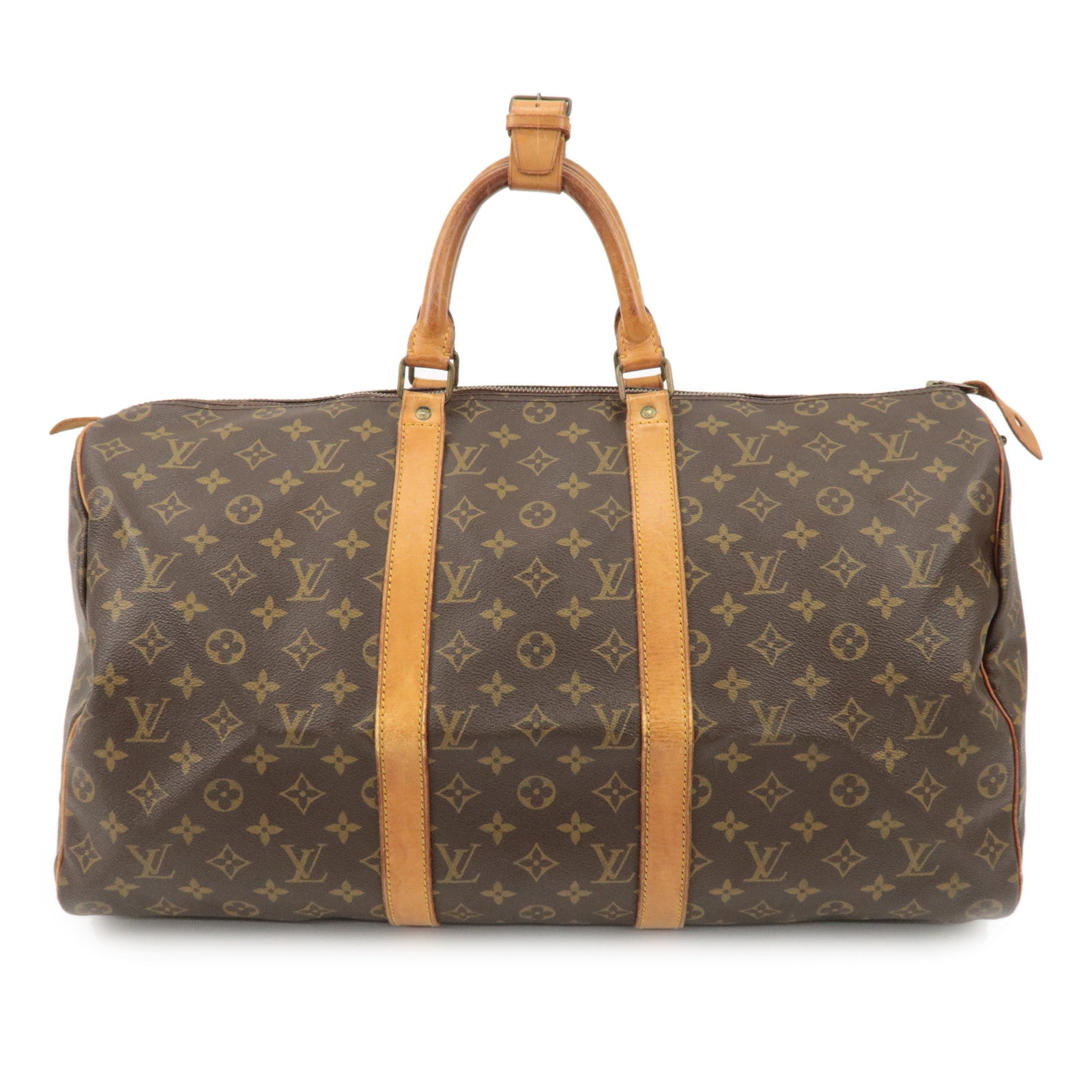 Louis Vuitton Monogram Keep All 50 Boston Bag Brown M41426 Used