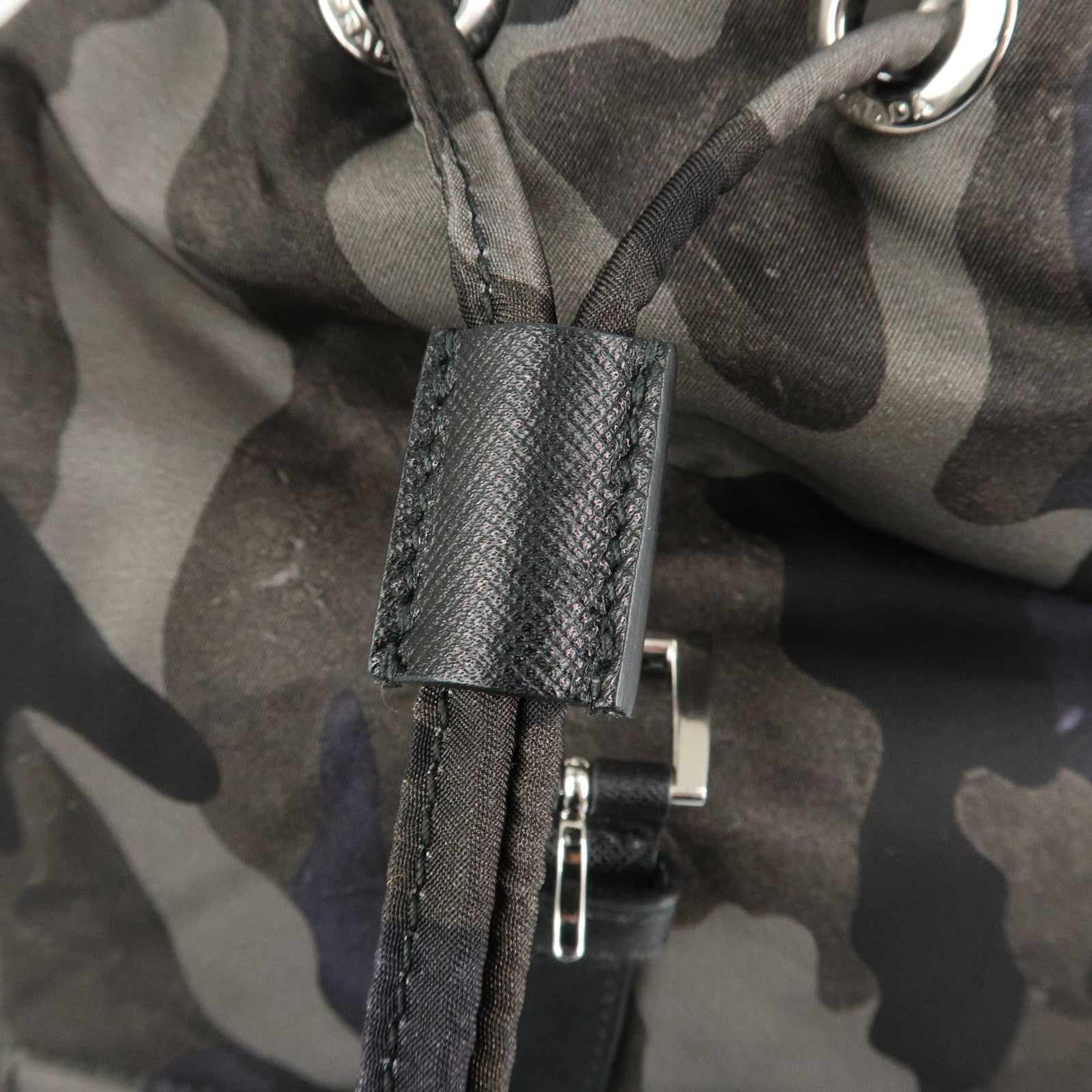 PRADA Triangle Logo Nylon Camouflage Backpack Ruck Sack BZ0032