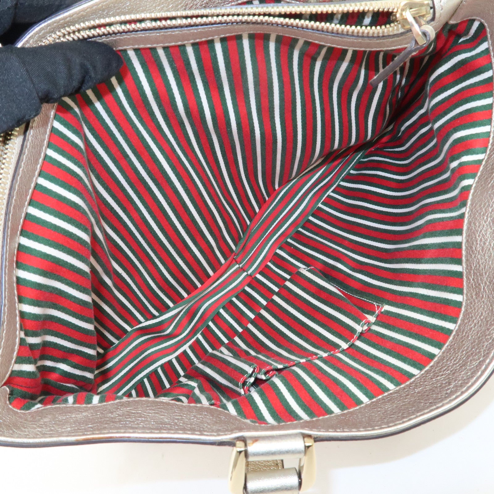 GUCCI Abbey GG Canvas Tote Bag Hand Bag Beige Gold 17004