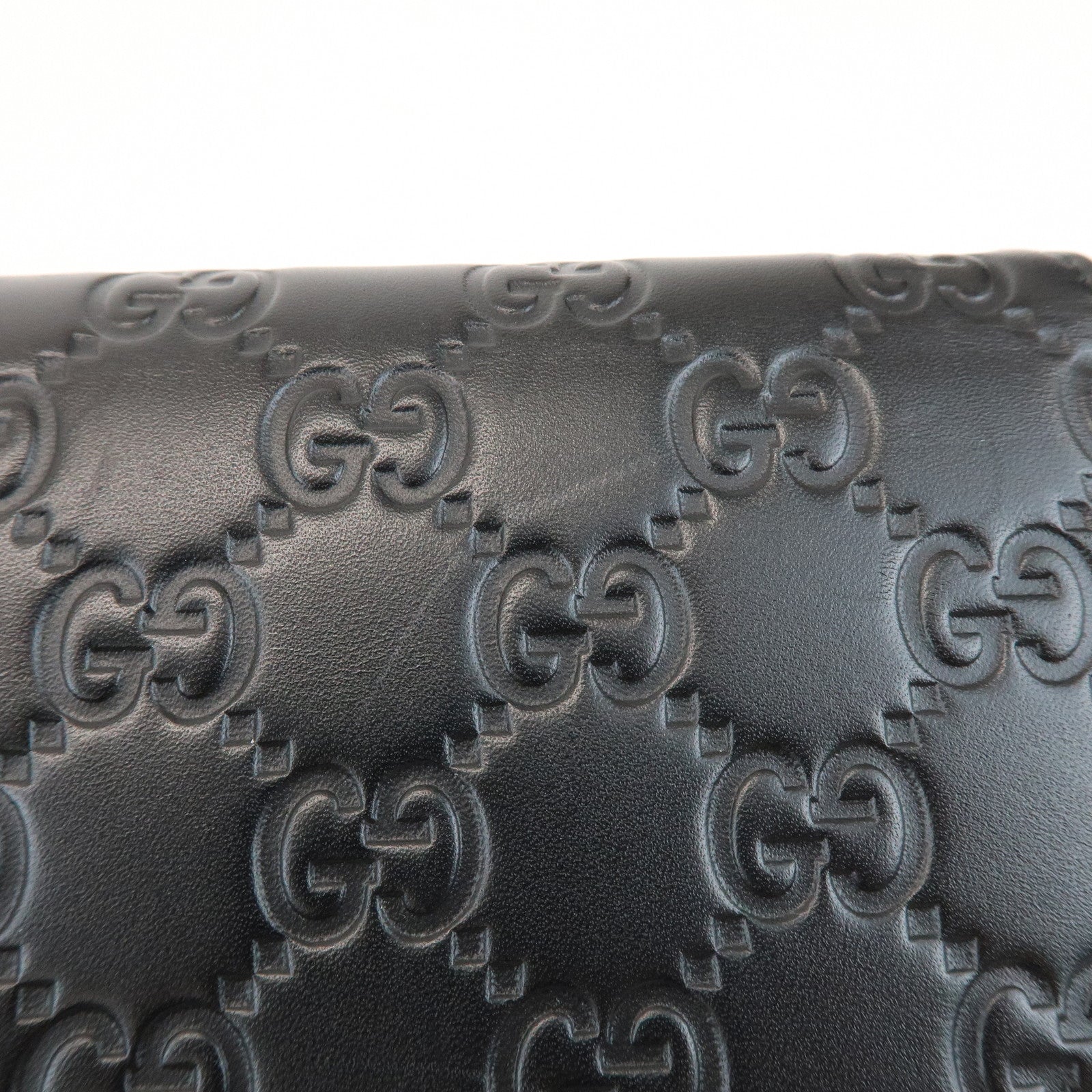 GUCCI Guccissima Leather Chain Long Wallet Cat Black 548060