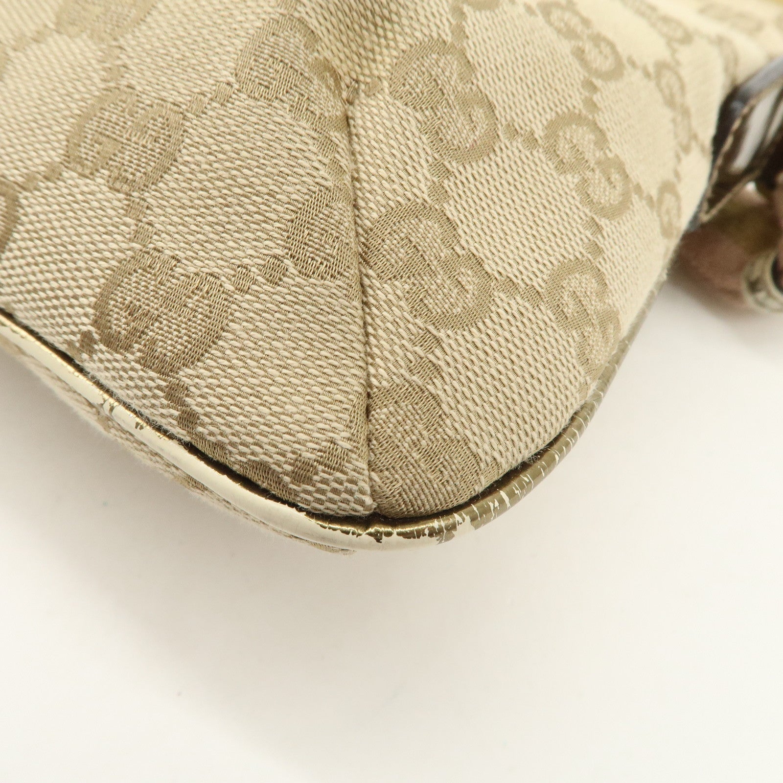 GUCCI Sherry GG Canvas Leather Shoulder Bag Pink Beige 189749 Used