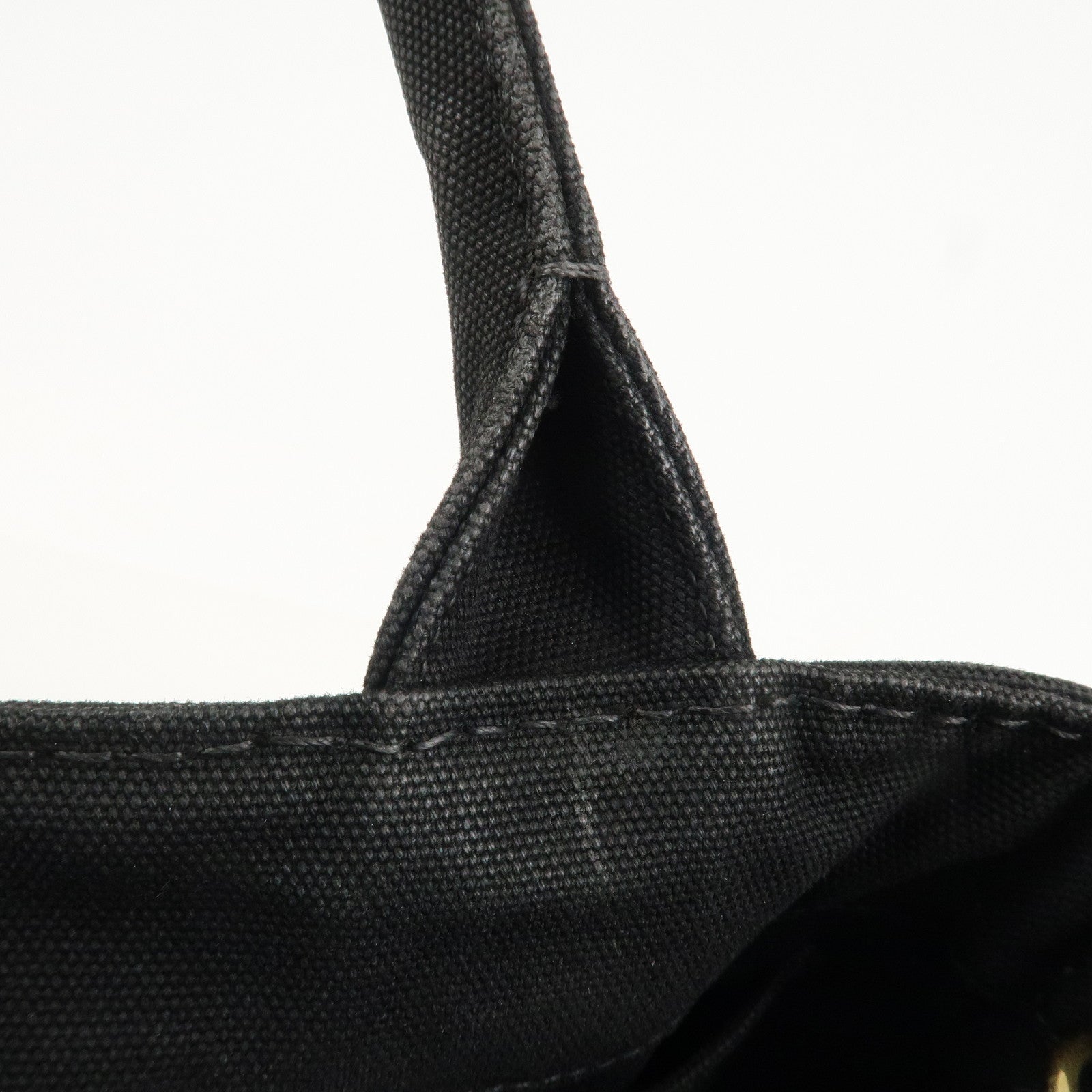 PRADA Canapa Mini Canvas 2Way Hand Bag Tote Bag Black 1BG439 Used