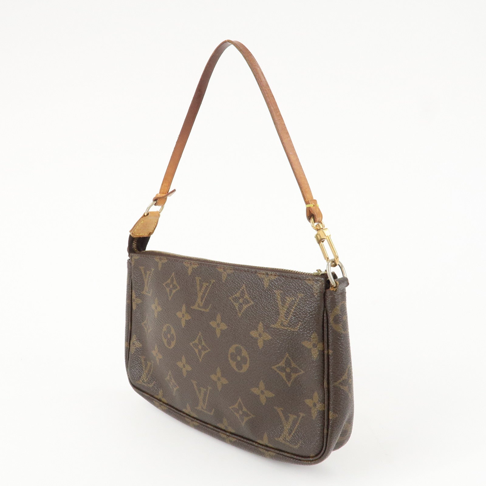 Louis Vuitton Monogram Pochette Accessoires Hand Bag Brown M51980 Used