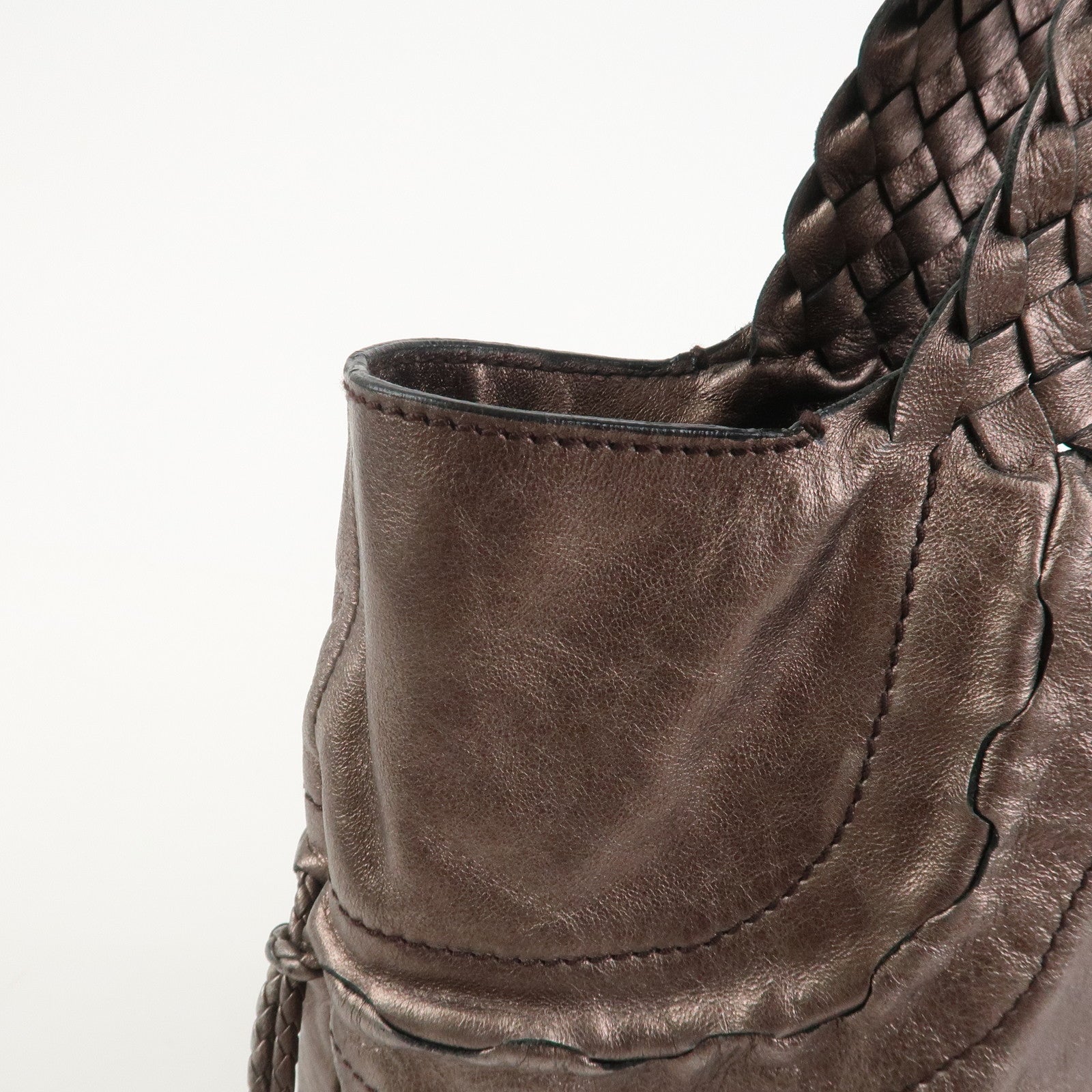 Ferragamo Gancini Leather Tote Bag Shoulder Bag Bronze