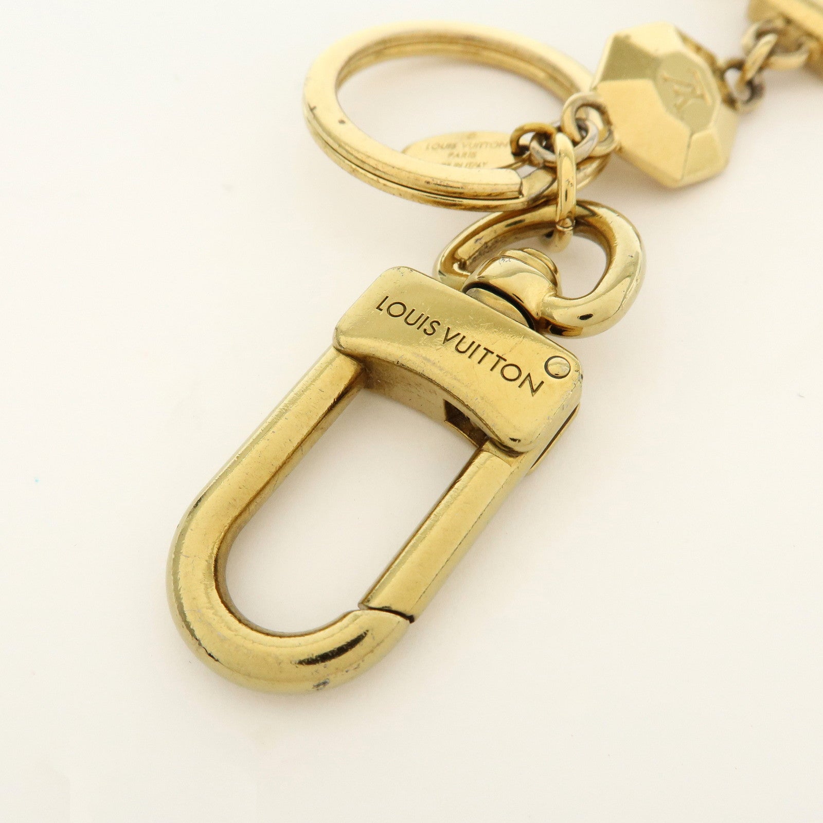 Louis Vuitton Porte Cles LV Facettes Metal Bag Charm Gold M65216