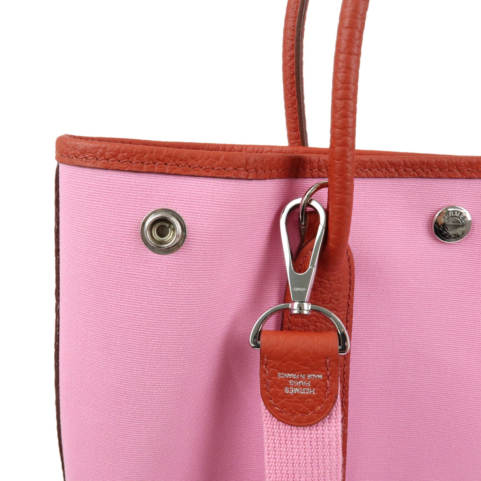 HERMES Garden File PM Y Stamped Toile Militaire Leather 2Way Bag