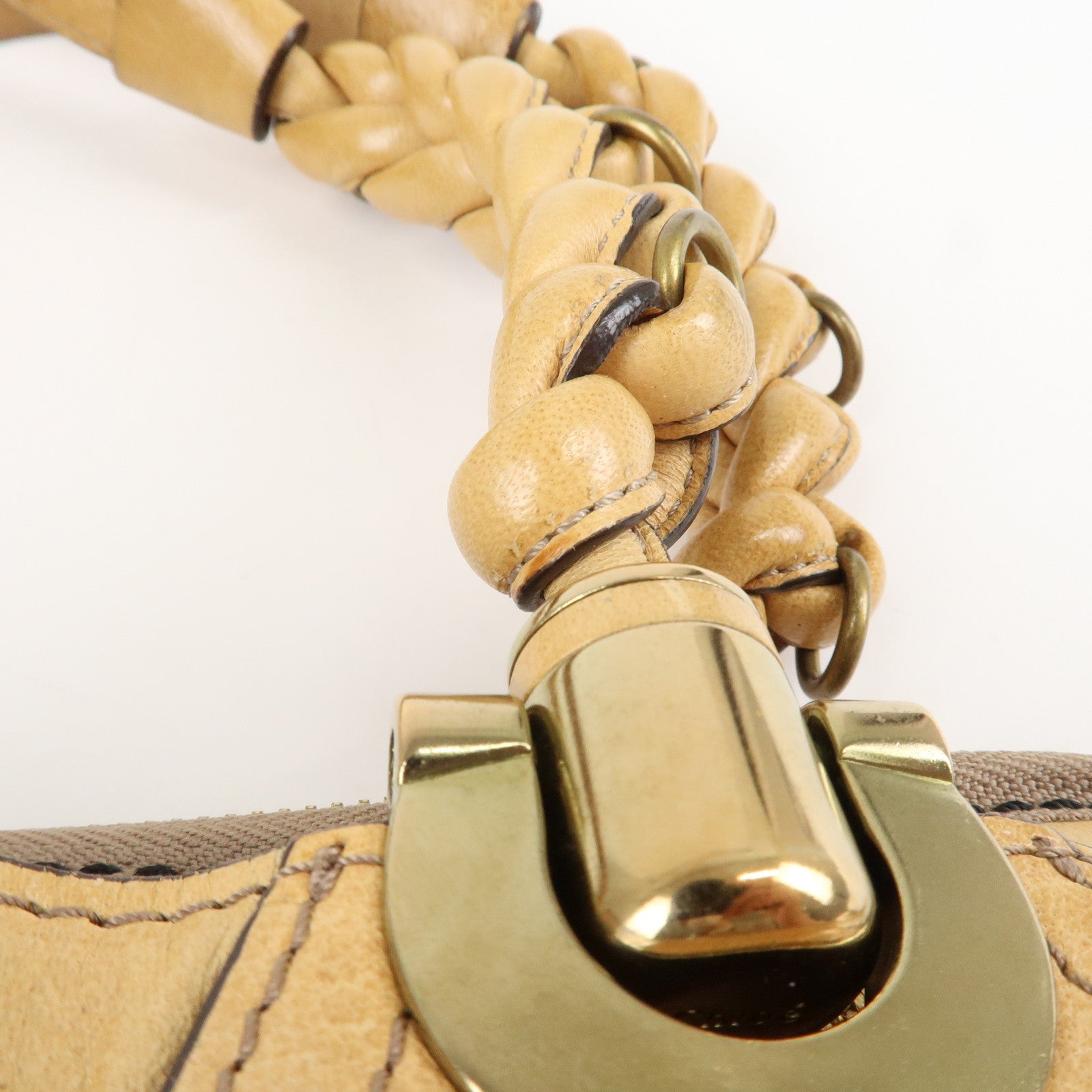 Chloe Heloise Shoulder Bag Hand Bag Beige Gold Hardware Used