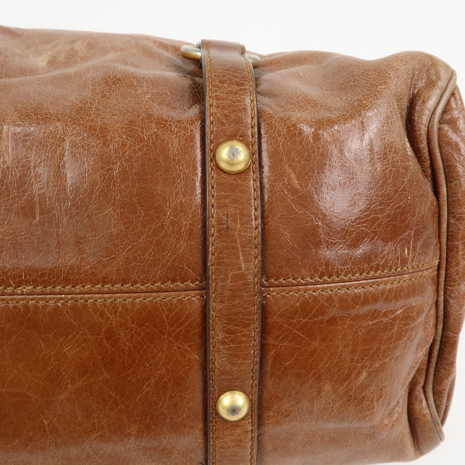 MIU MIU Leather 2Way Ribbon Shoulder Bag Hand Bag Brown RT0365