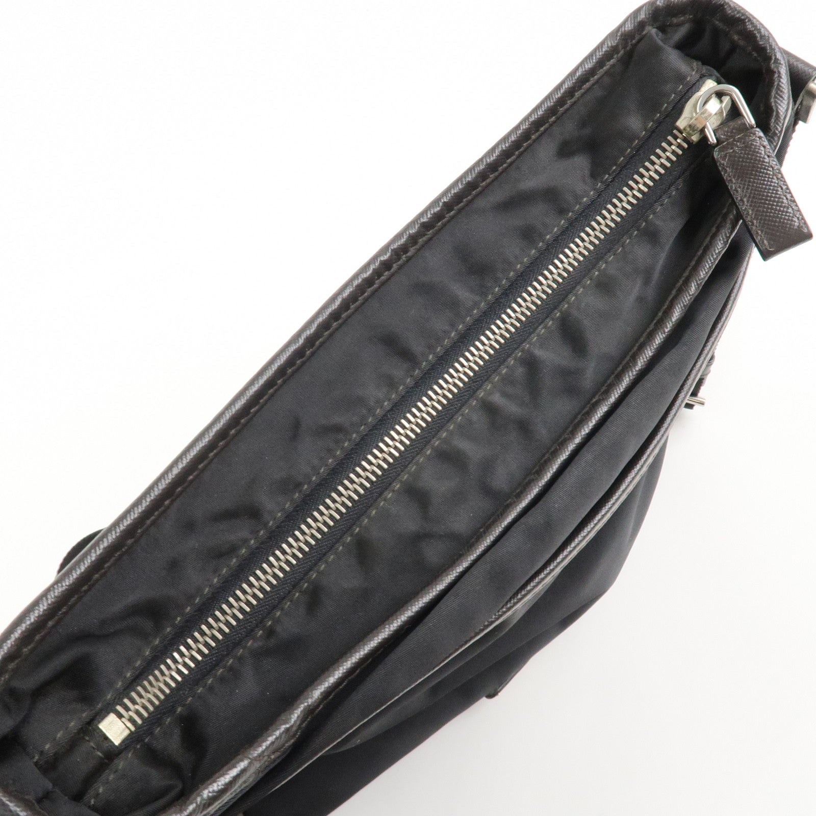 PRADA Triangle Logo Nylon Shoulder Bag Hand Bag Black