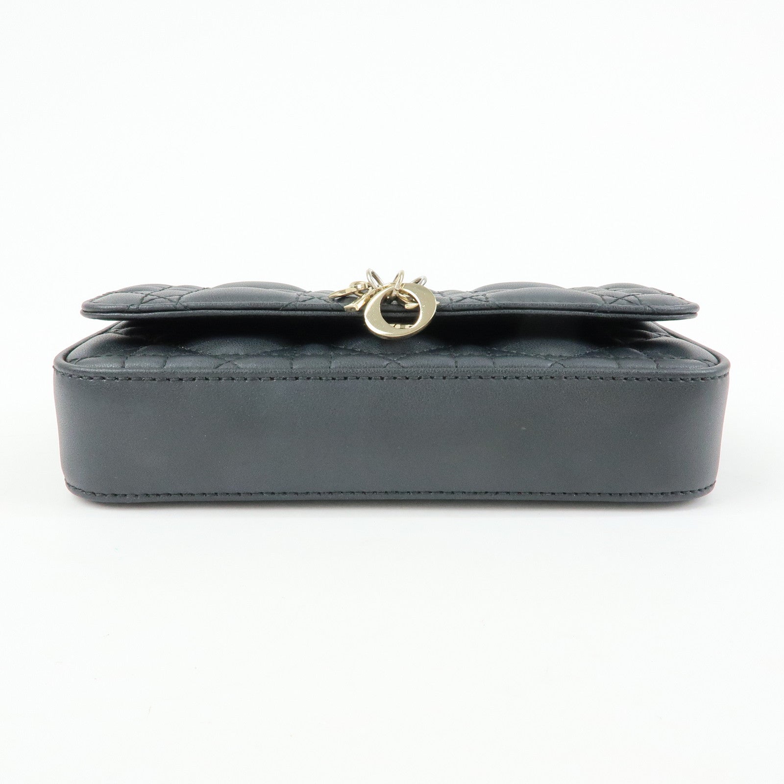 Christian Dior Canage My Dior Lamb Skin Dior Talk Phone Bag Black