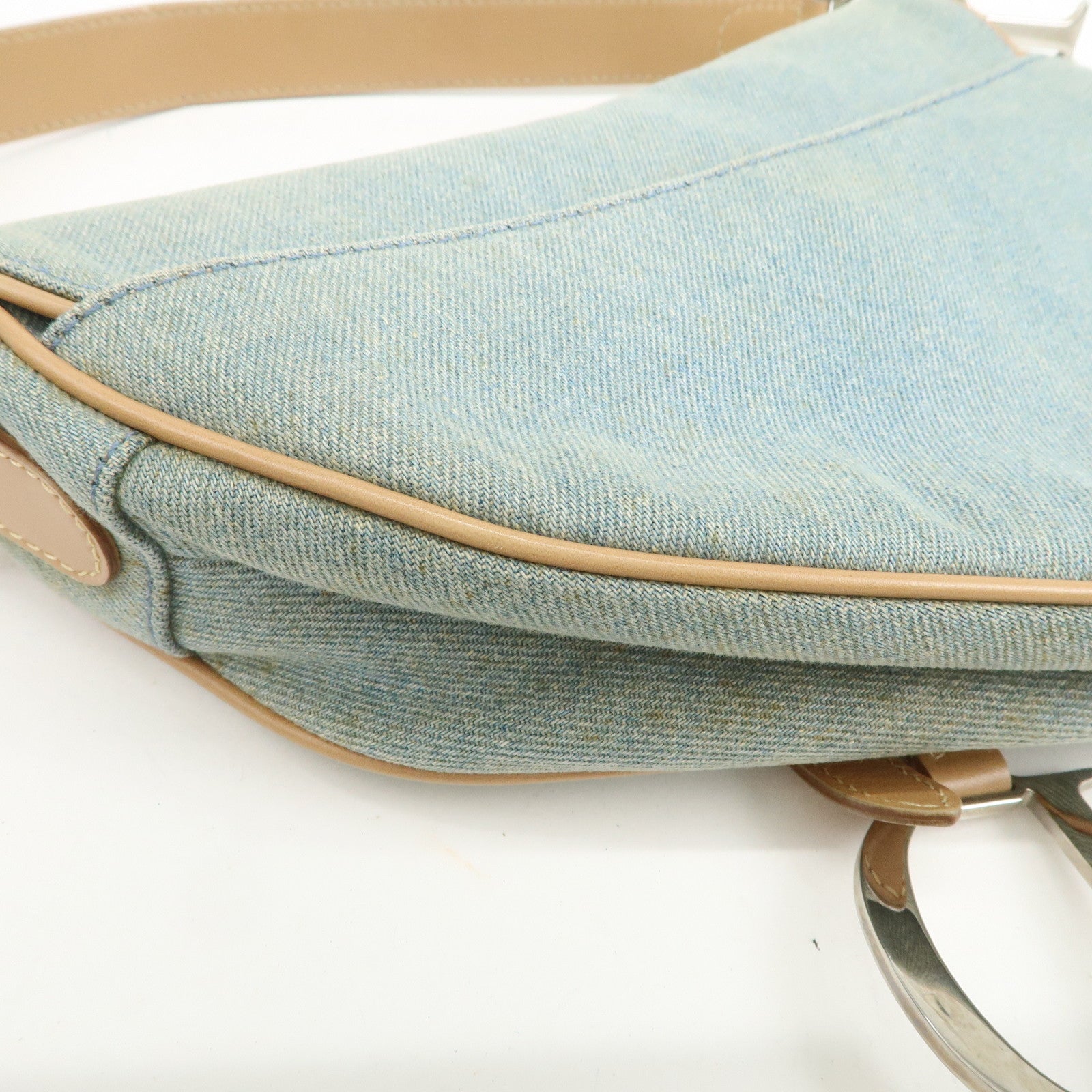 Christian Dior Saddle Denim Leather Shoulder Bag Crossbody Bag