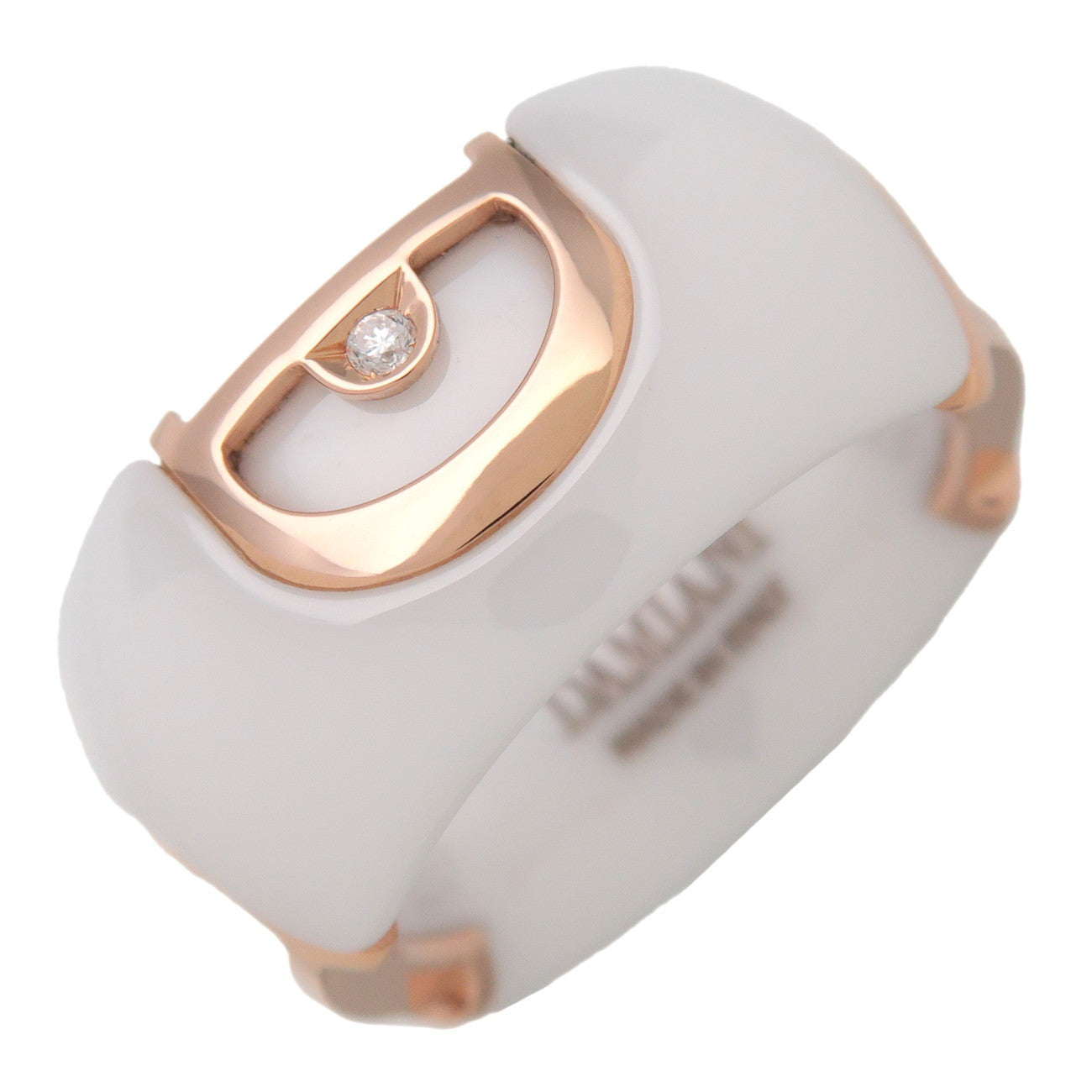 DAMIANI D.Icon Ceramic Diamond K18 750PG Ring White Rose Gold US6.5