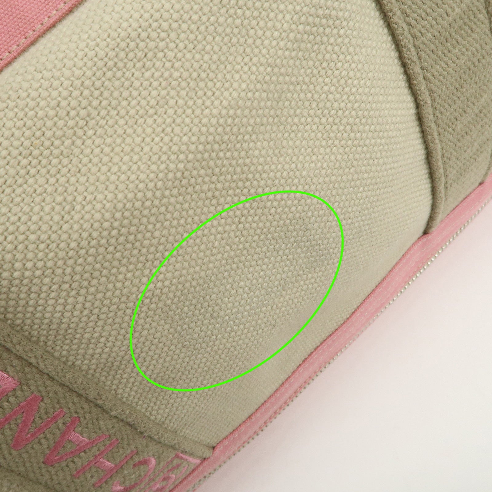 CHANEL Sport Line Canvas Boston Bag Hand Shoulder Bag Ivory Pink