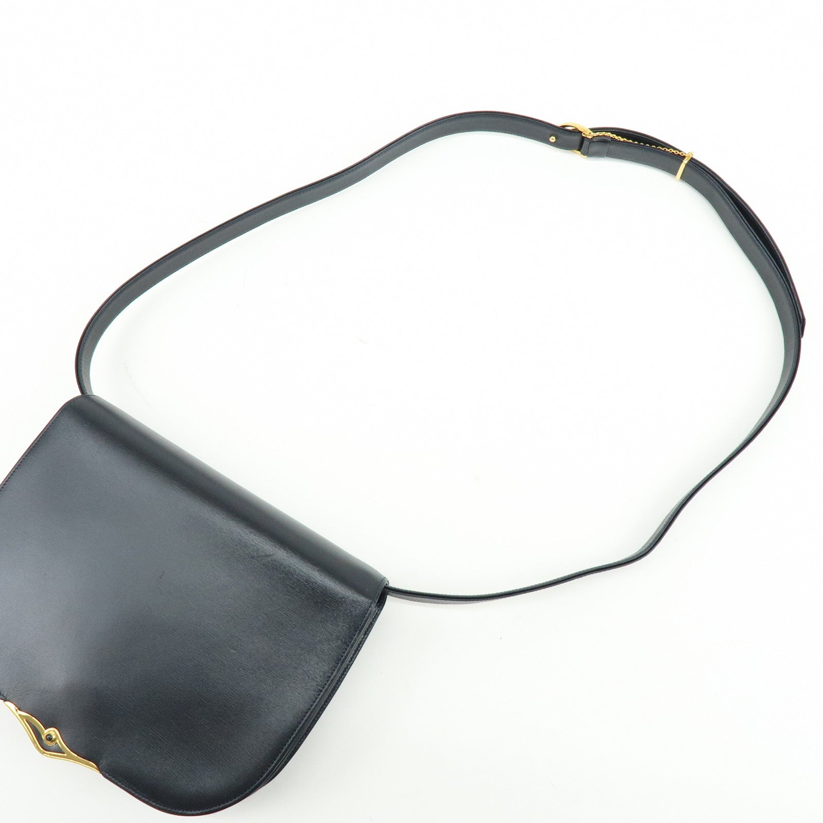 Cartier Leather Shoulder Bag Crossbody Bag Black