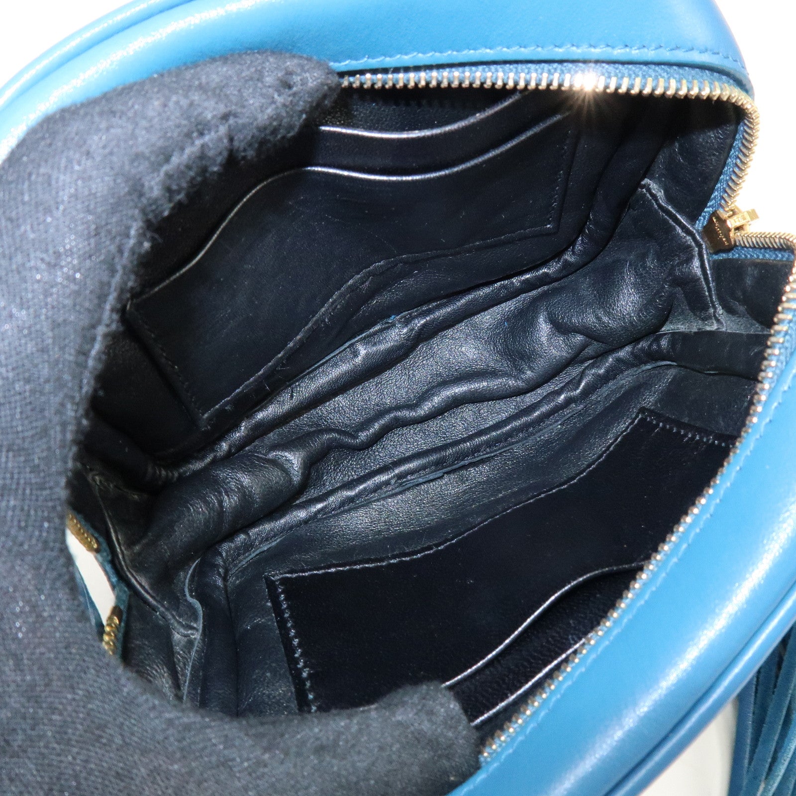 SAINT LAURENT PARIS Leather Shoulder Bag Crossbody Bag Blue