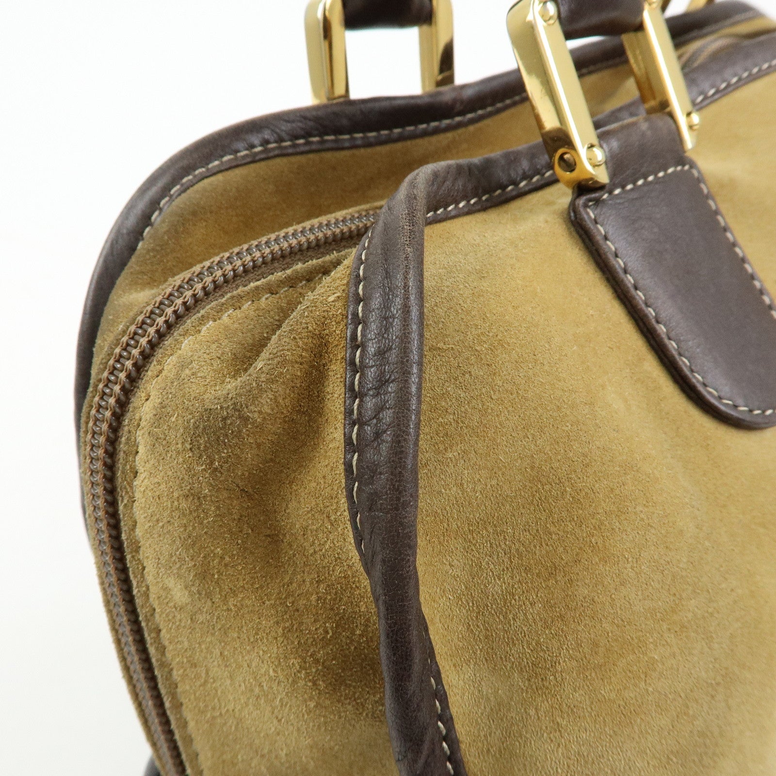 LOEWE Anagram Suede Leather Amazona 32 Hand Bag Boston Bag Brown