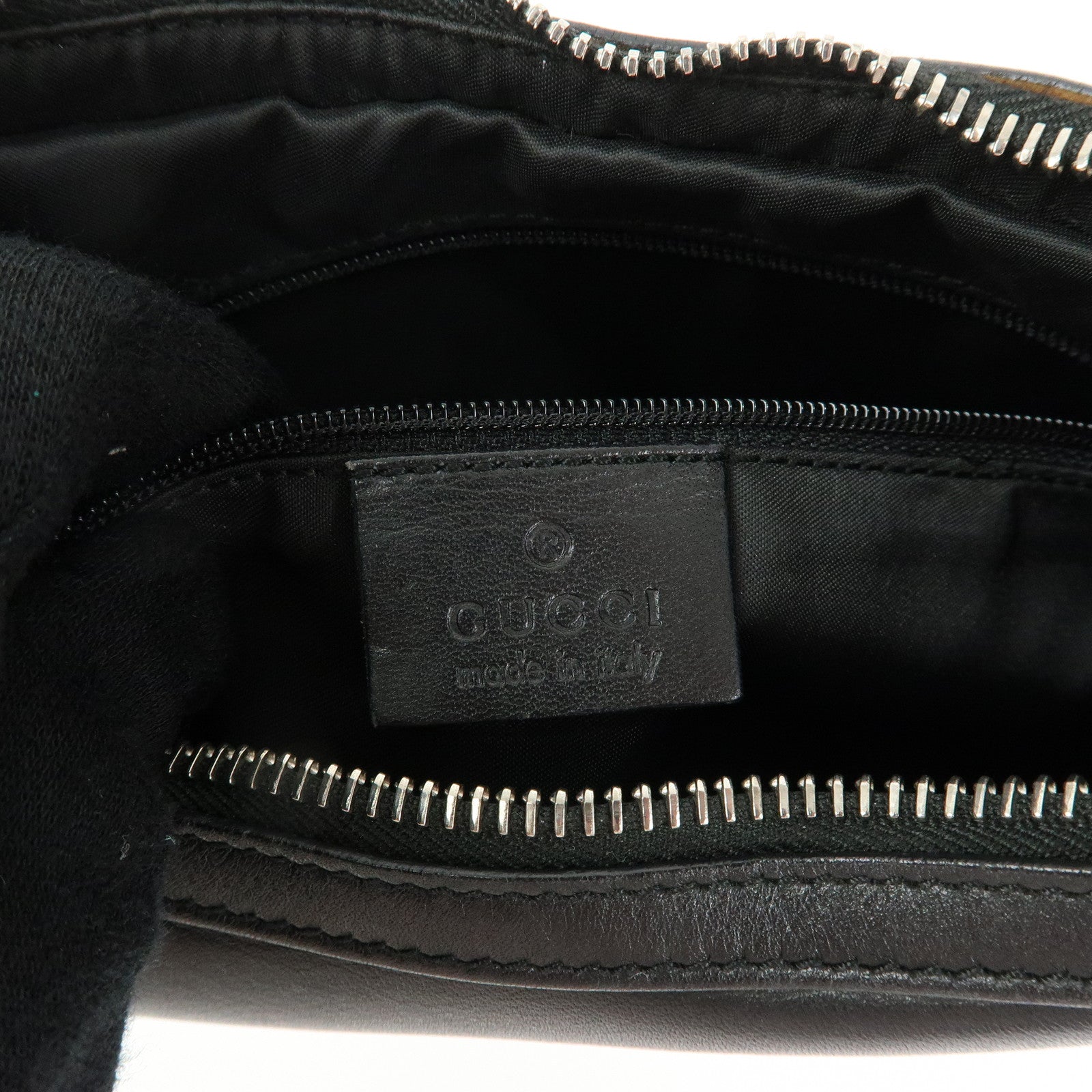 GUCCI Leather Shoulder Bag Hand Bag Black 001・3812・002122