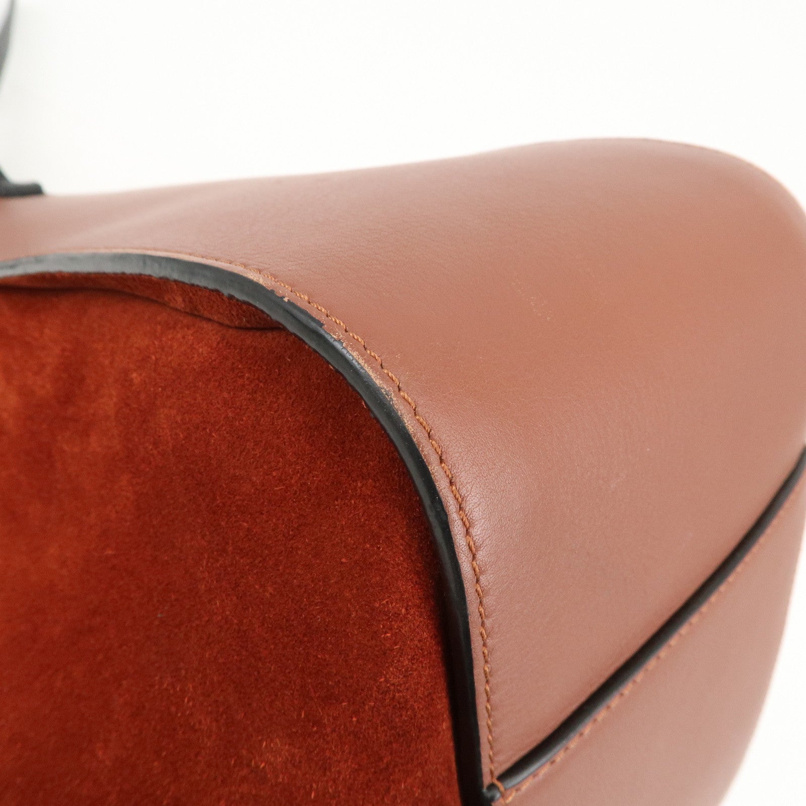 LOEWE Anagram Leather Suede Hammock Large 2Way Shoulder Bag Brown