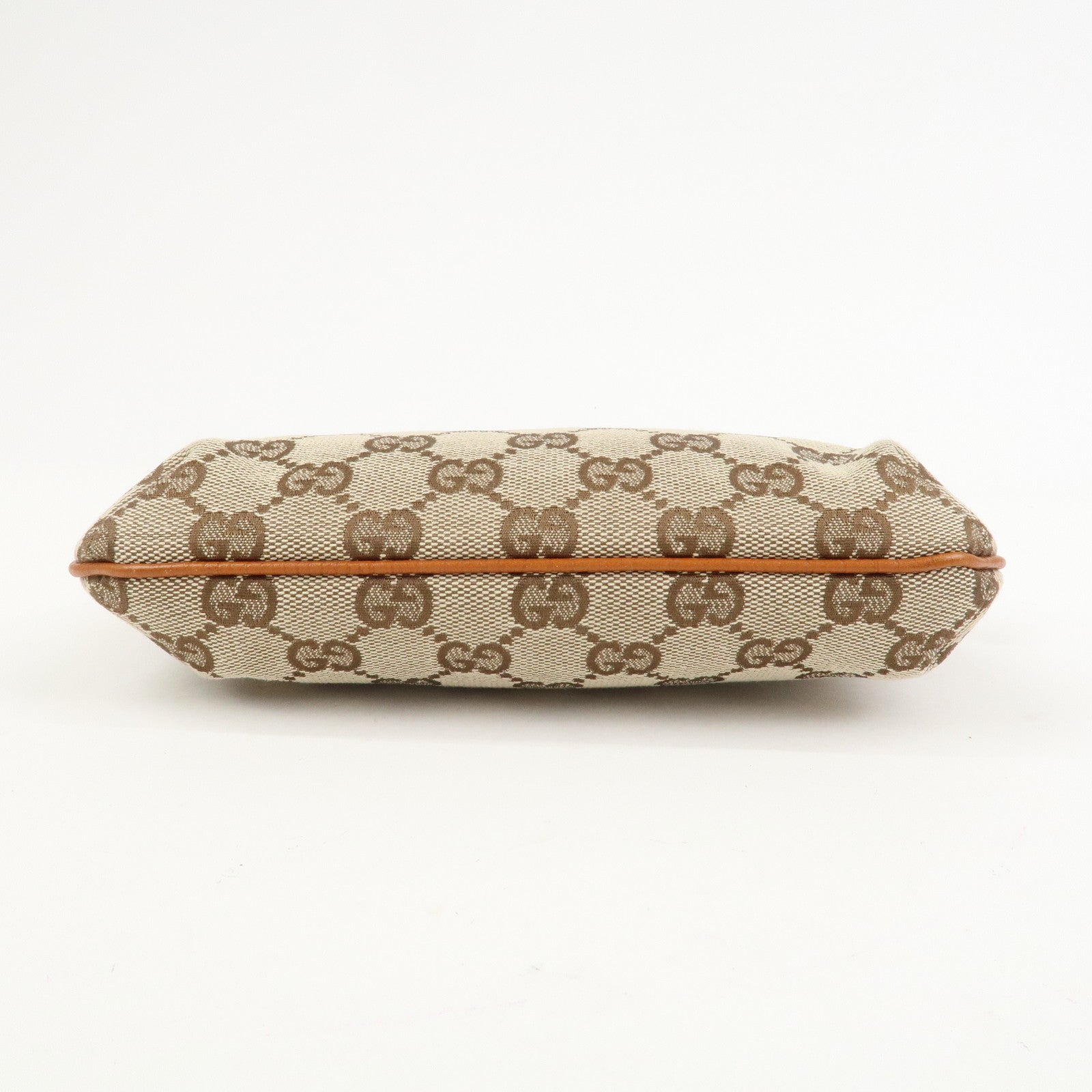 GUCCI Sherry GG Canvas Leather Pouch Cosmetic Pouch Brown 152507