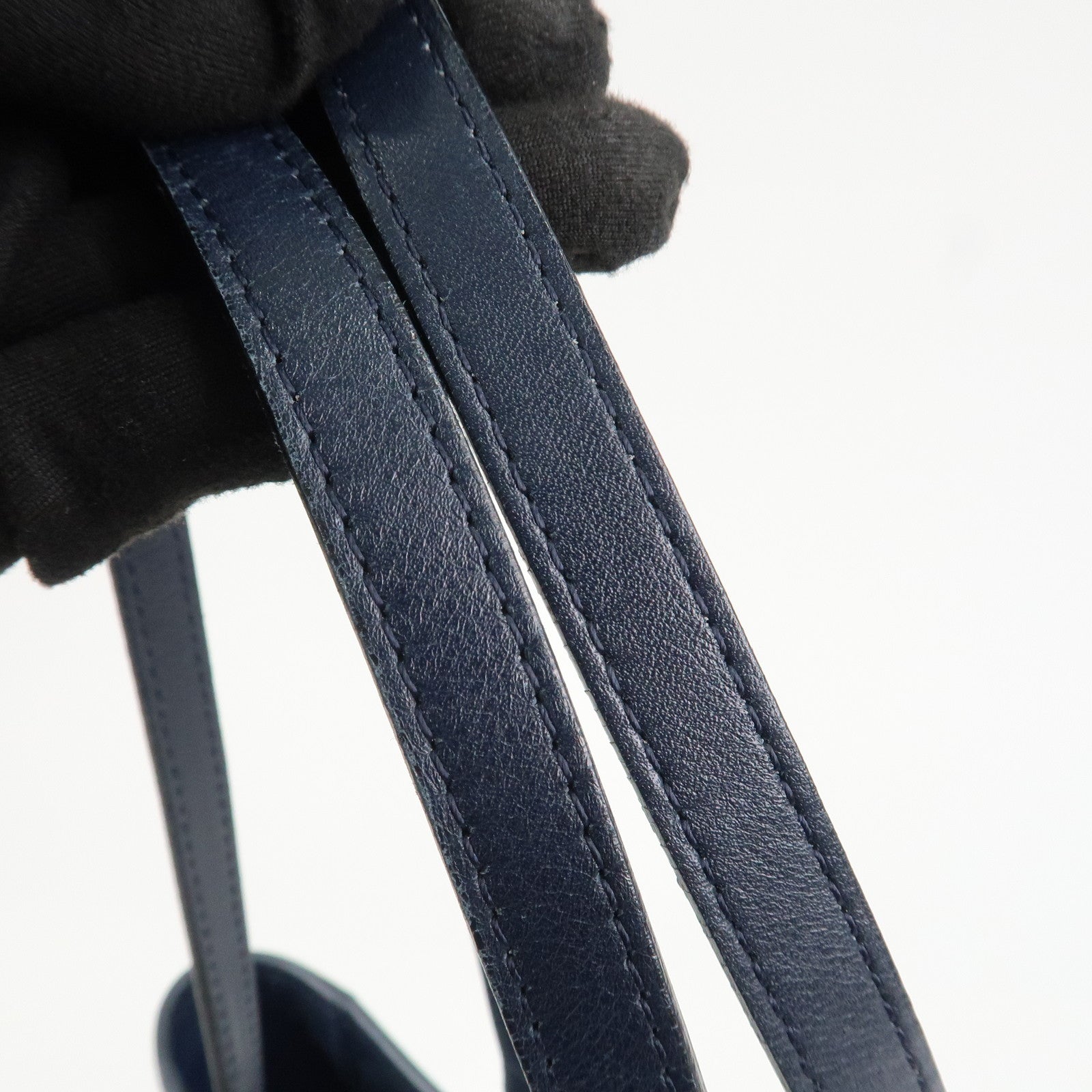 Christian Dior Trotter Canvas Leather Tote Bag Shoulder Bag Navy