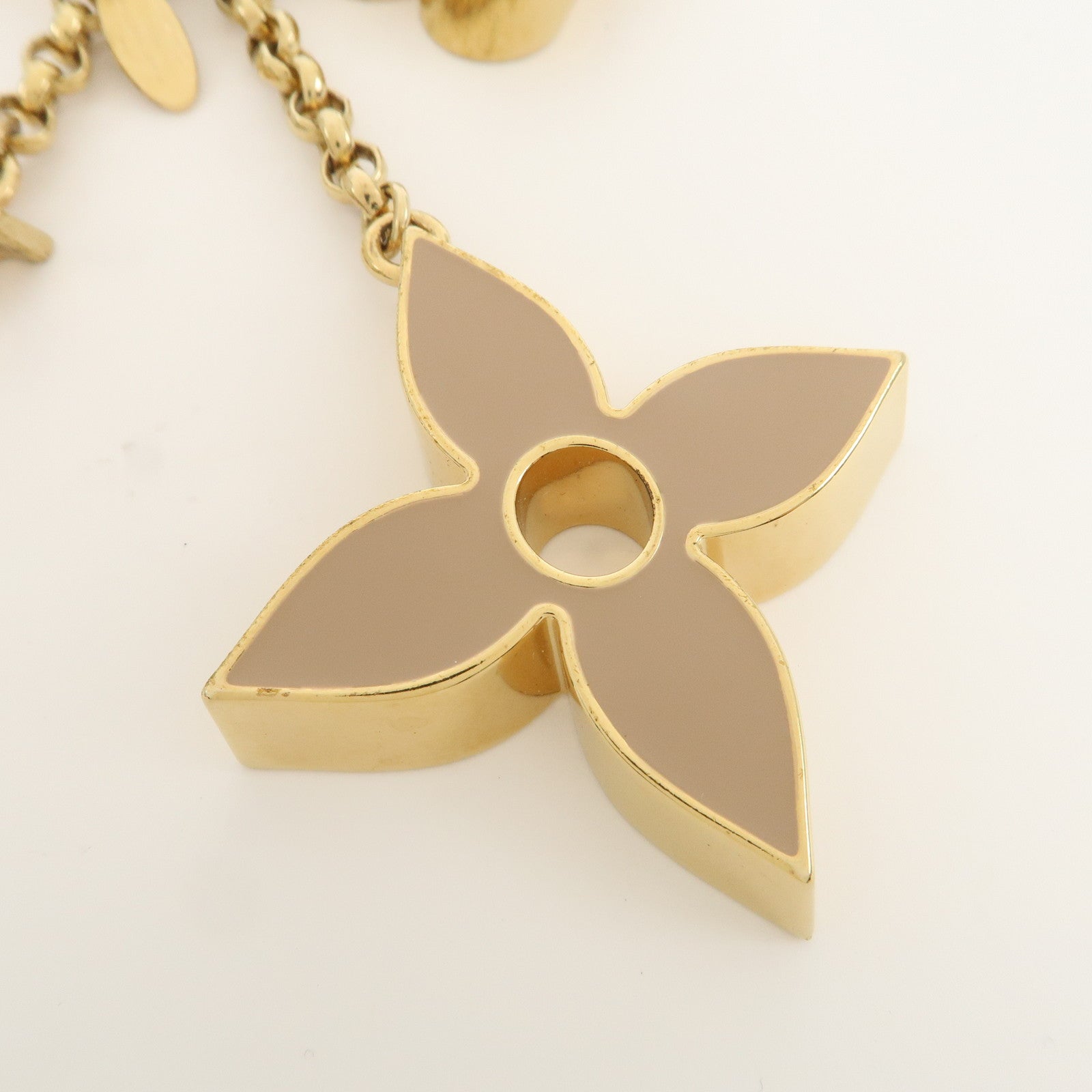 Louis Vuitton Fleur de Monogram Key Chain Bag Charm Gold M67119