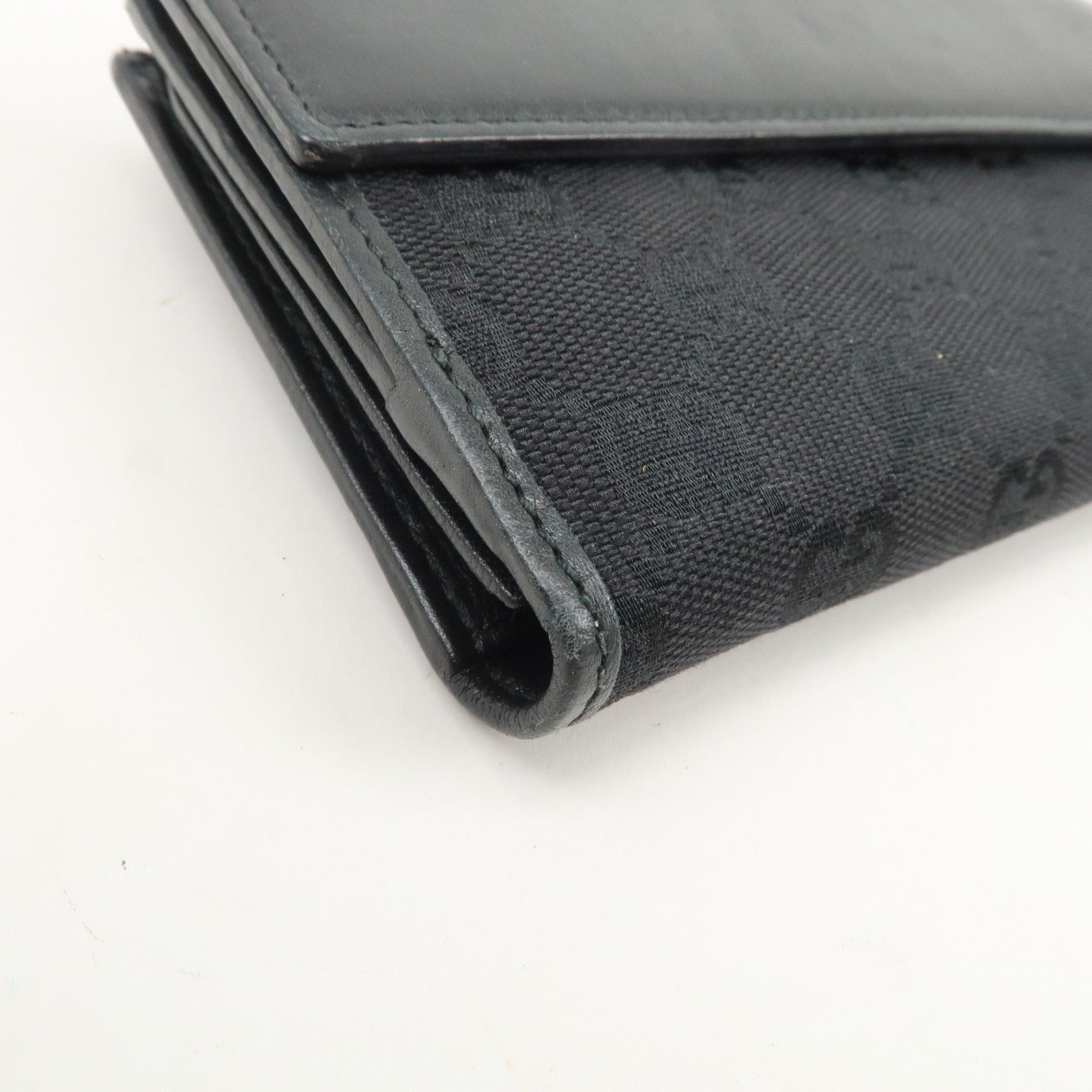 GUCCI Lovely Heart GG Monogram Canvas Leather Long Wallet 203550