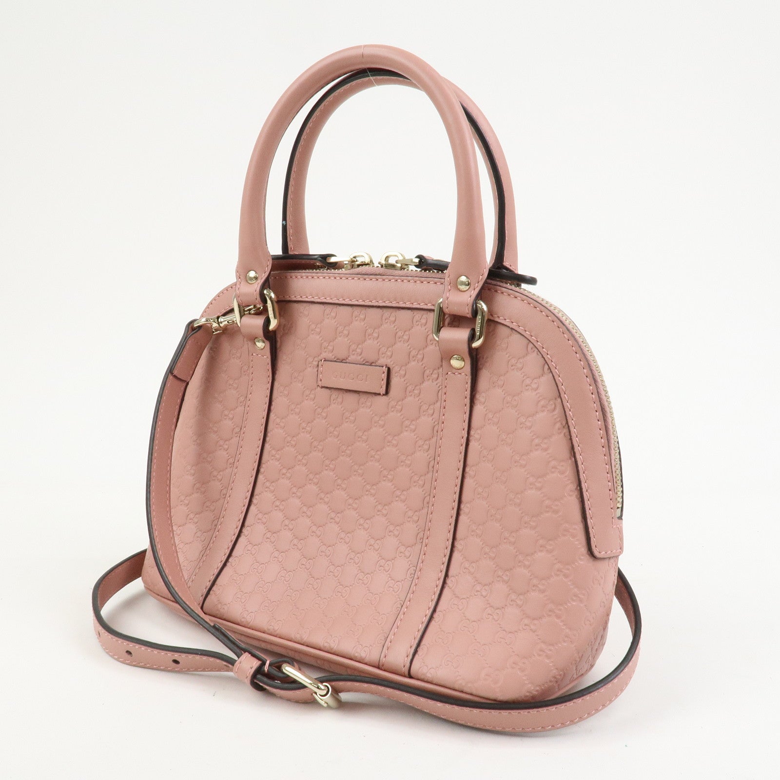 GUCCI Micro Guccissima Leather 2Way Hand Shoulder Bag Pink 449654