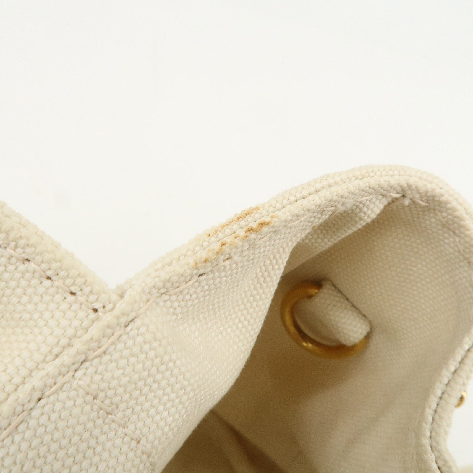 PRADA Canapa Mini Canvas 2Way Hand Shoulder Bag Ivory B2439G