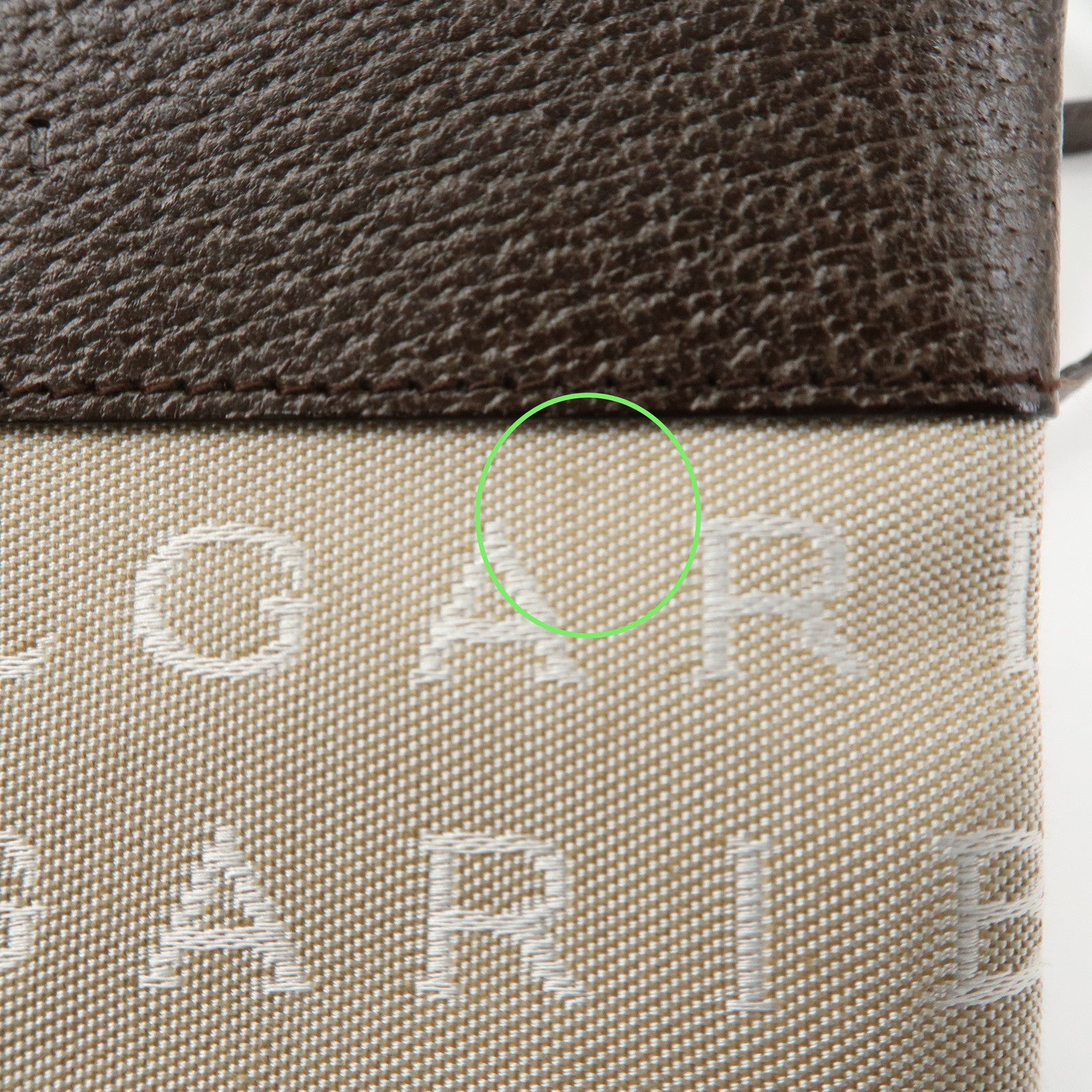 BVLGARI Logo Mania Leather Canvas Shoulder Bag Beige Dark Brown Used