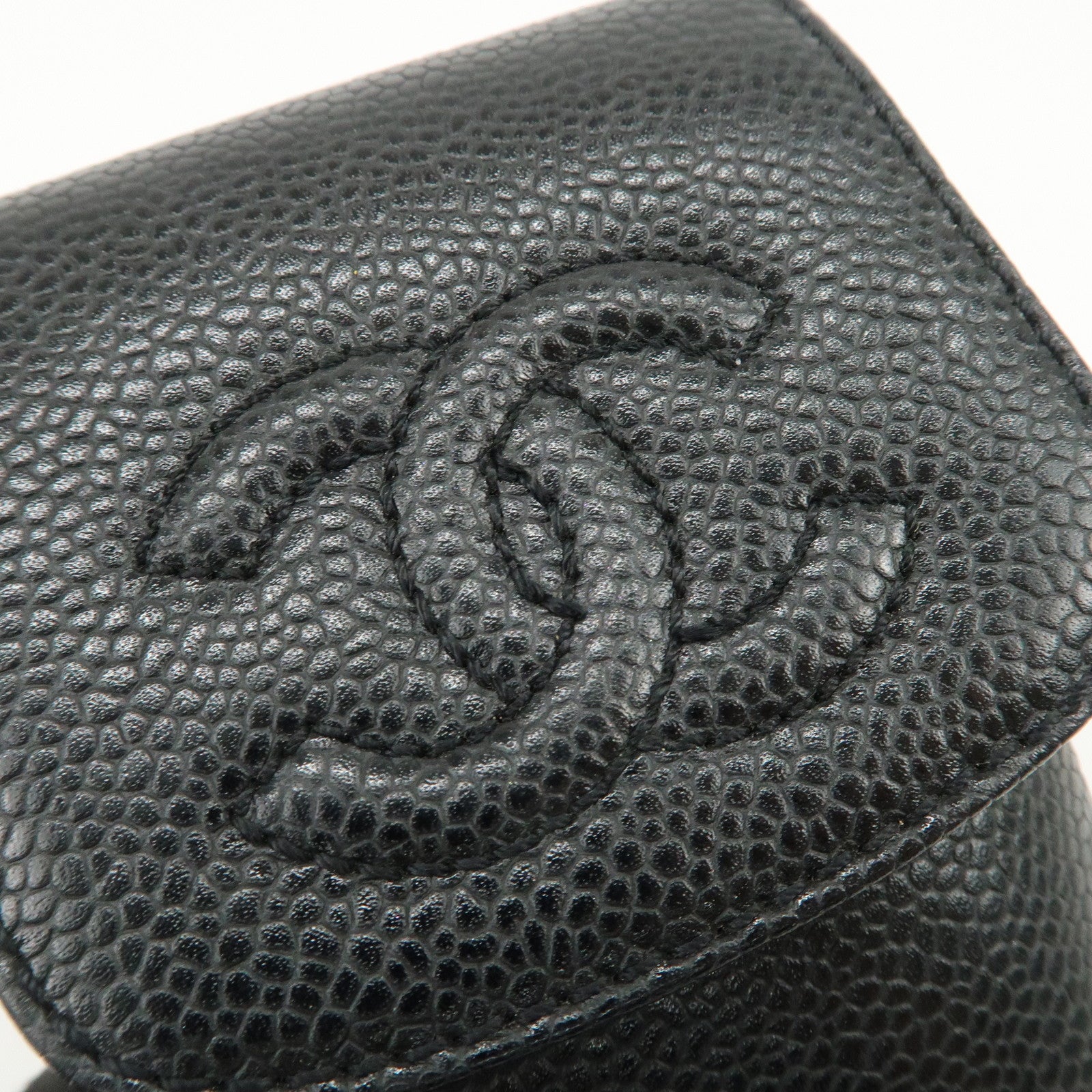 CHANEL COCO Mark Caviarskin Cigarette Case Black A13511