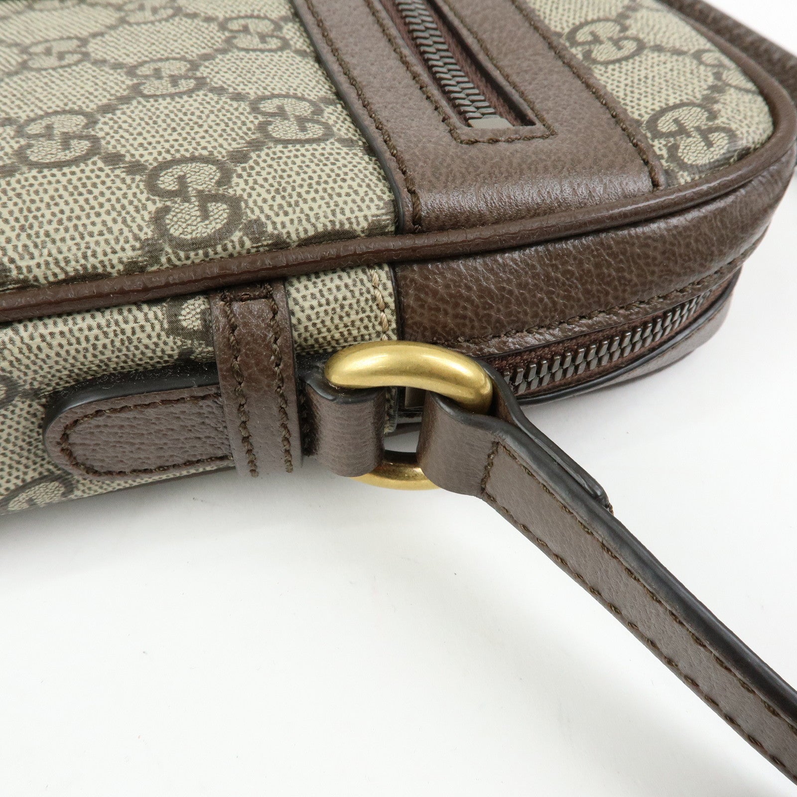 GUCCI Ophidia GG Supreme Canvas Leather Shoulder Bag Beige 547926