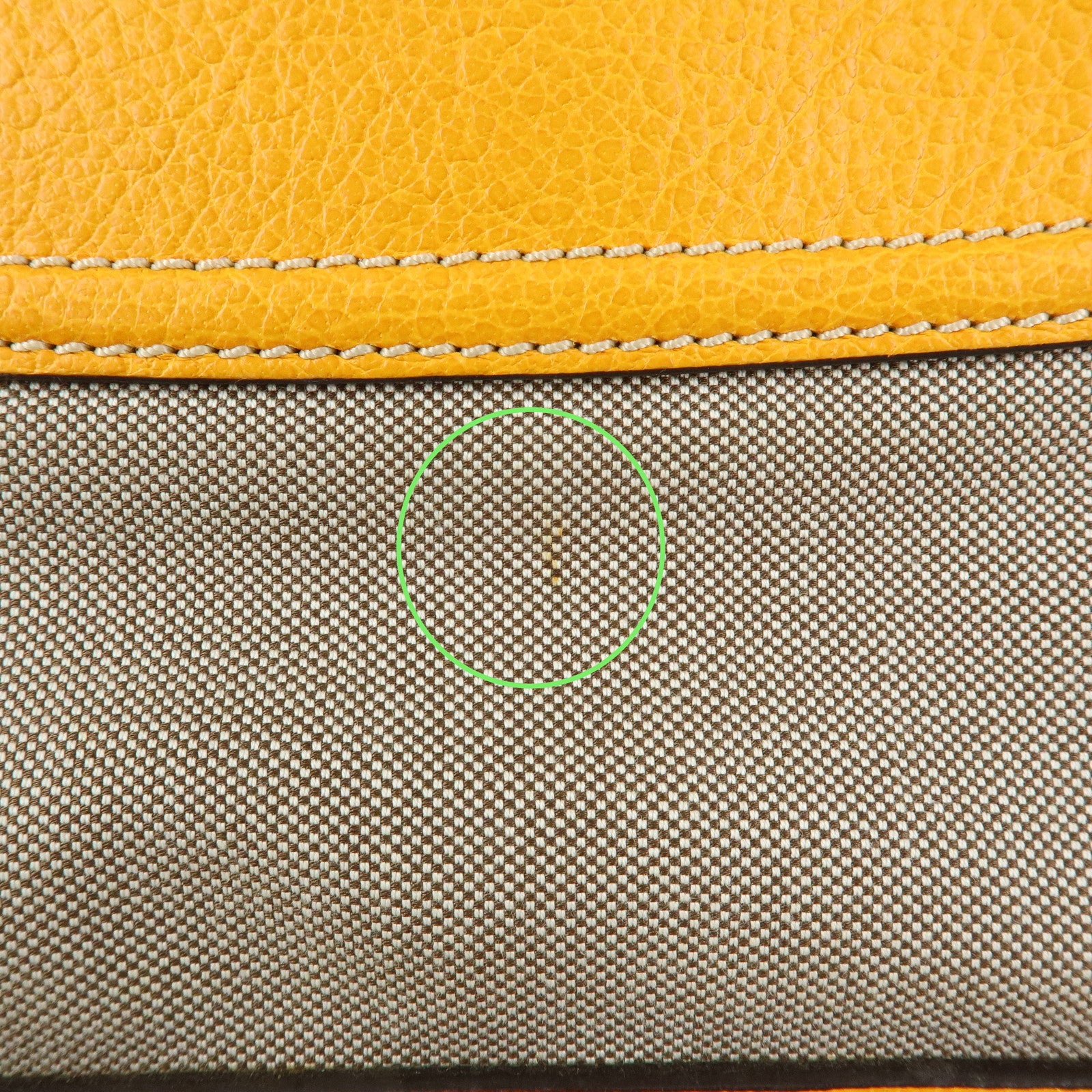 CELINE Leather Canvas Boogie Bag Hand Bag Yellow Gray