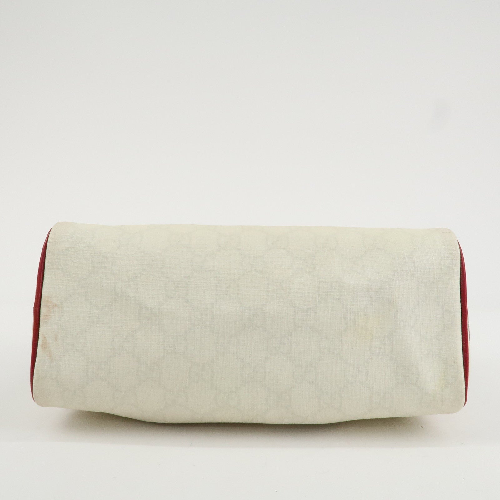 GUCCI Joyline GG Supreme Leather Mini Boston Bag White Red 190257 Used