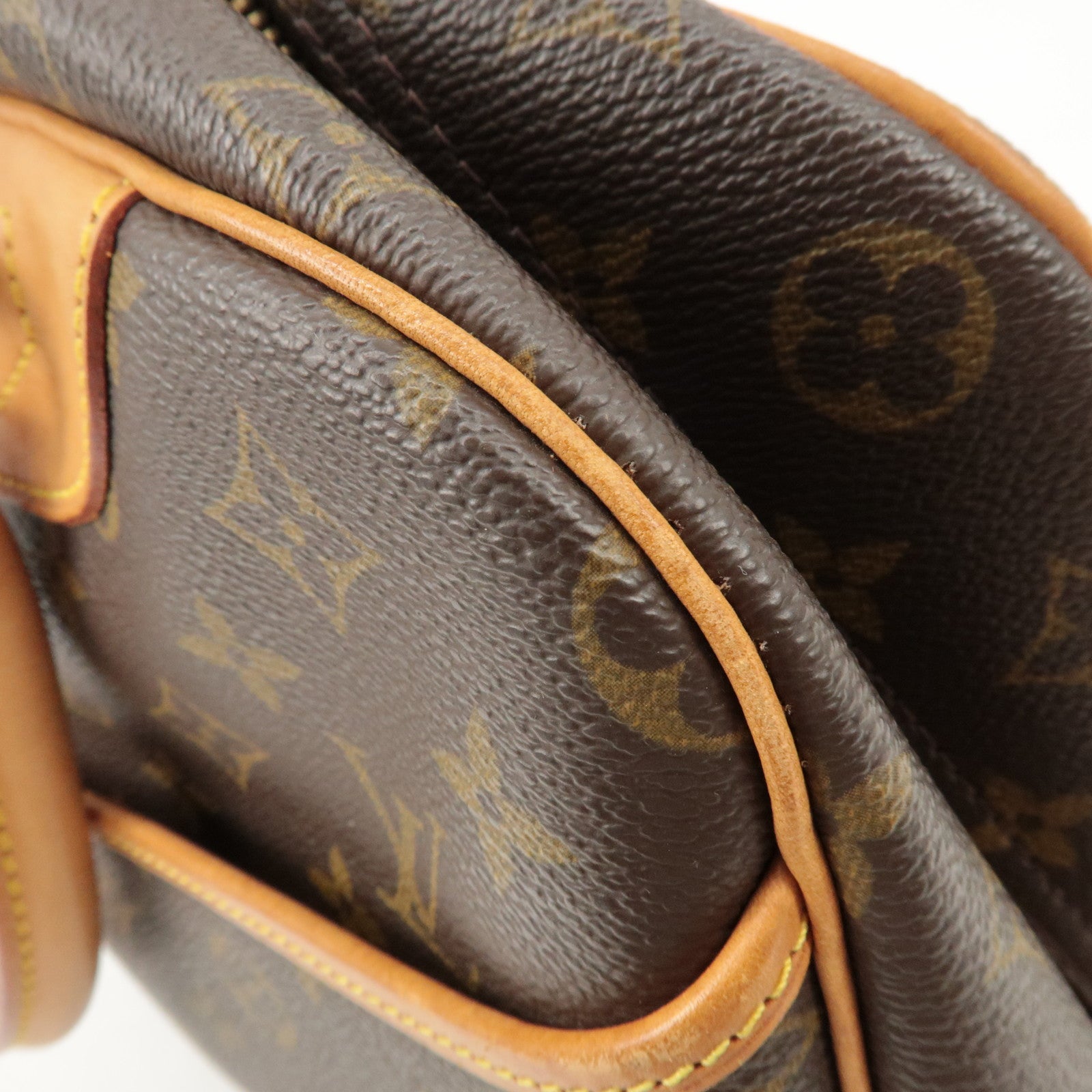 Louis Vuitton Monogram Deauville Hand Bag Brown M47270 Used