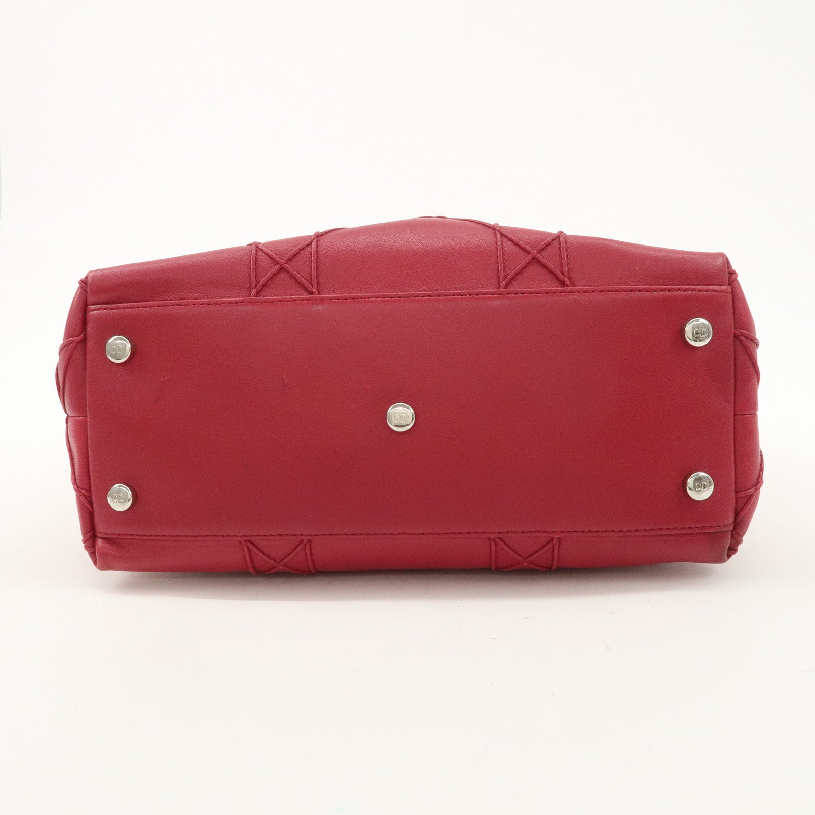 Christian Dior Leather 2Way Bag Hand Bag Shoulder Bag Pink Used