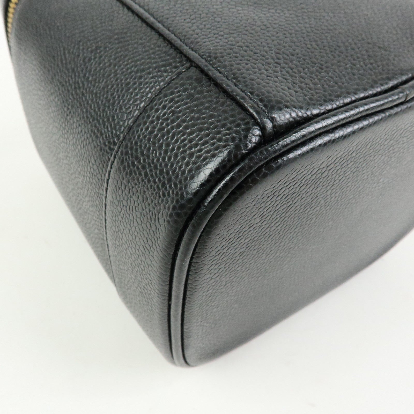 CHANEL COCO Mark Caviarskin Vanity Bag Hand Bag Black A01998