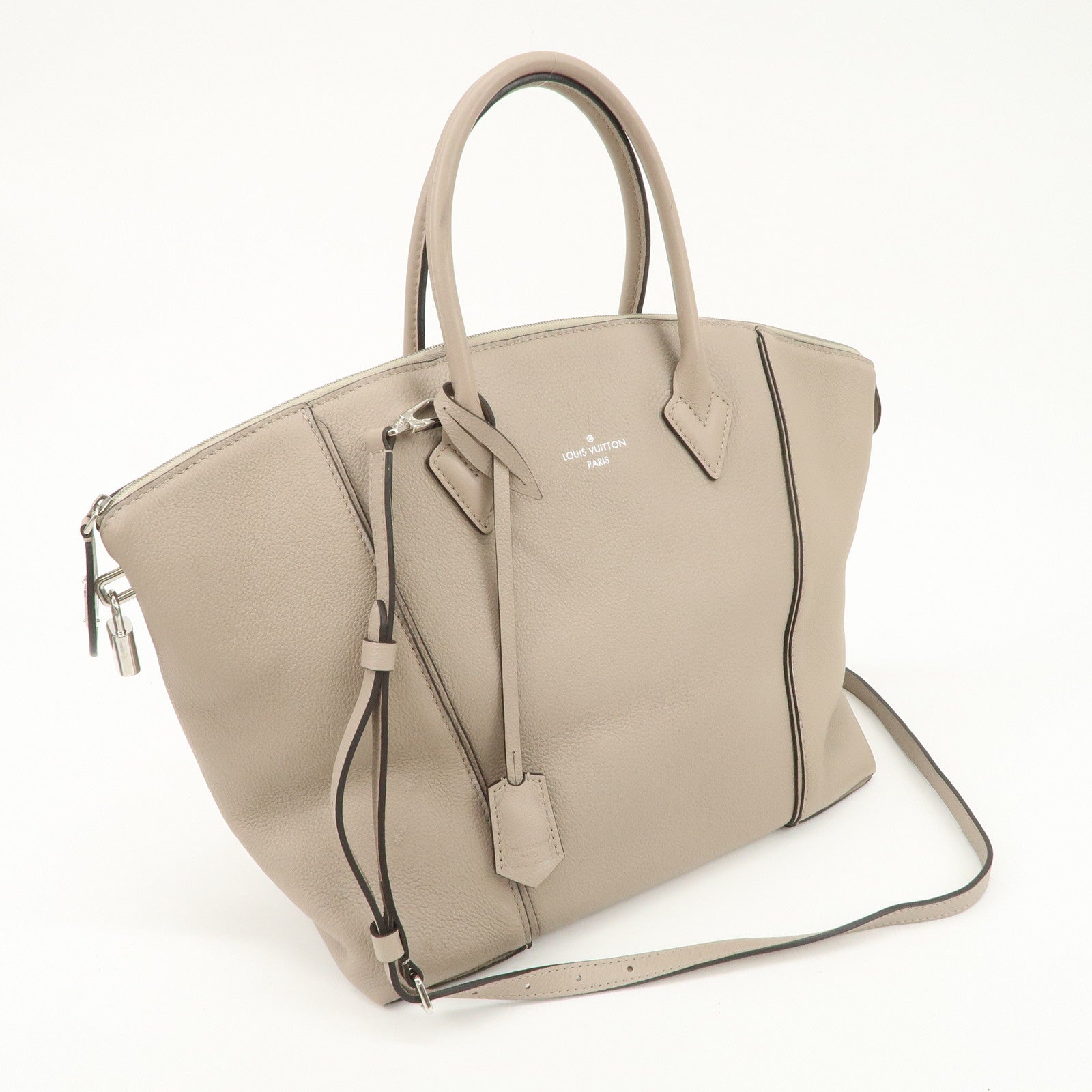 Louis Vuitton PARNASSEA Lock It MM Hand Bag Tote Bag Beige M94593