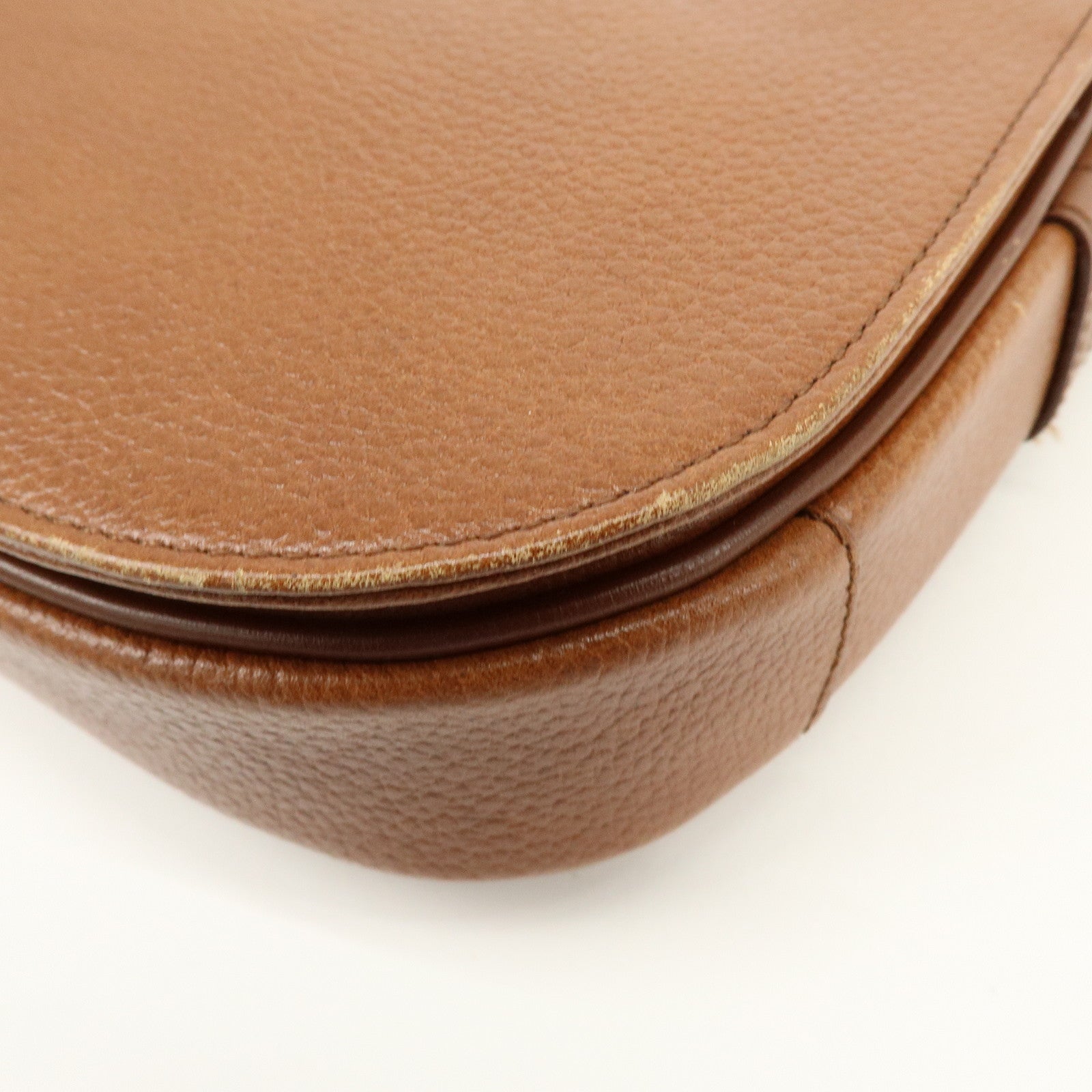 BURBERRY Logo Leather Shoulder Bag Crossbody Bag Brown