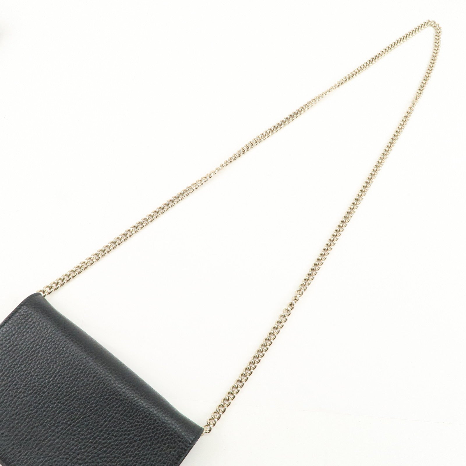 GUCCI Interlocking G Calf Leather Chain Wallet Shoulder Bag 466506
